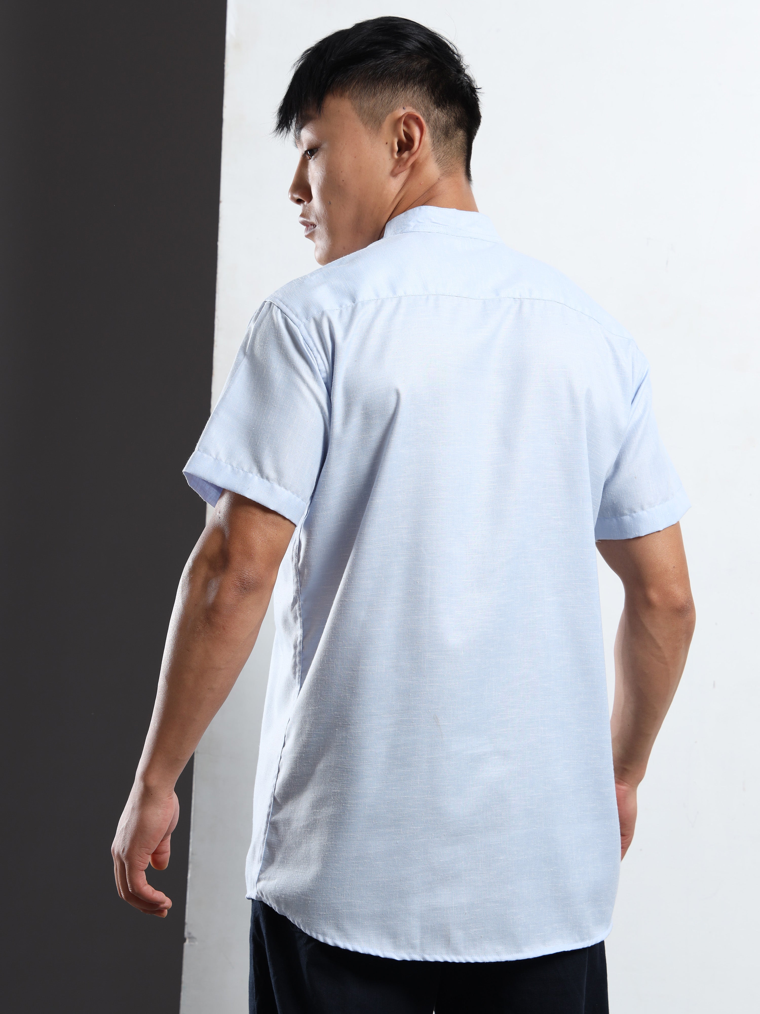Men’s Sky Blue Short Sleeve Kurta