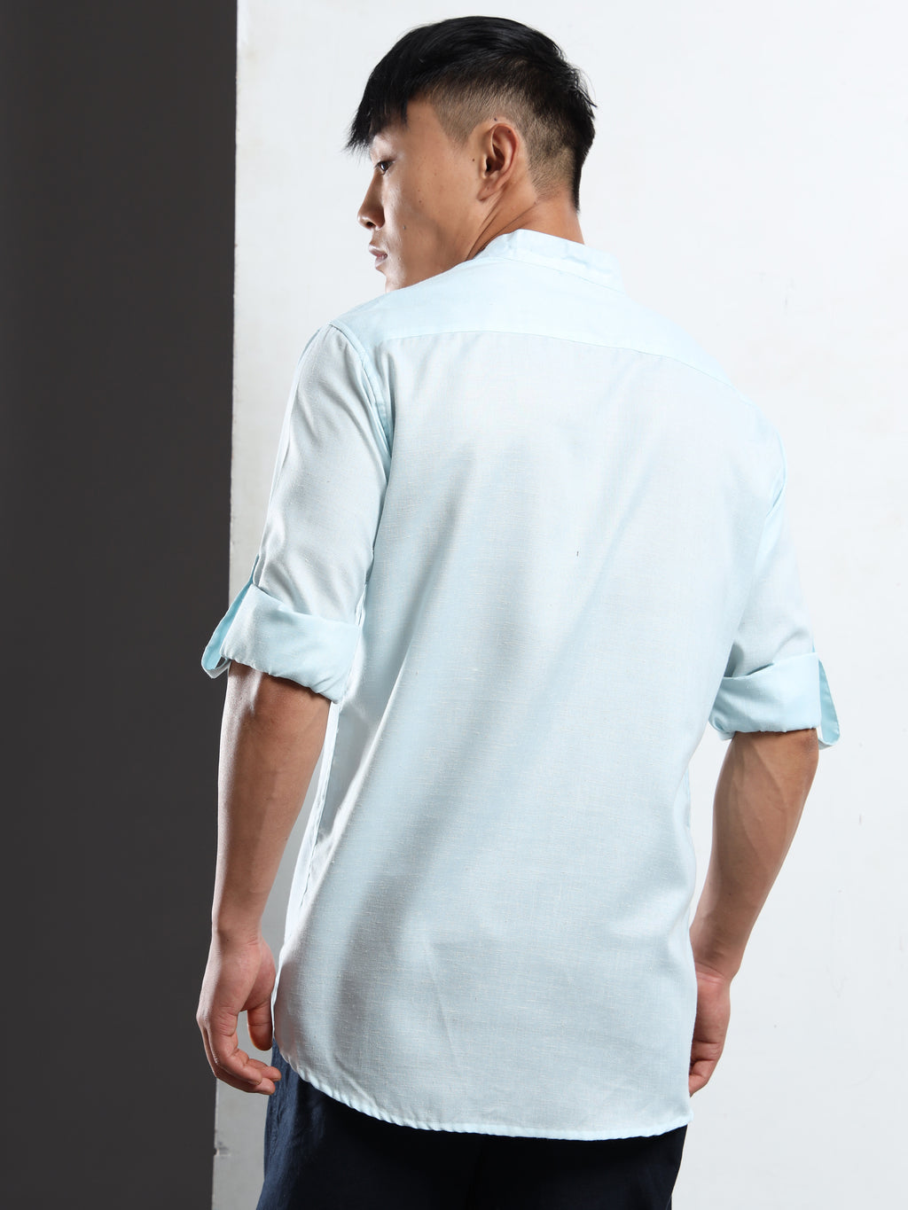 Men’s Light Blue Full Sleeve Short Kurta