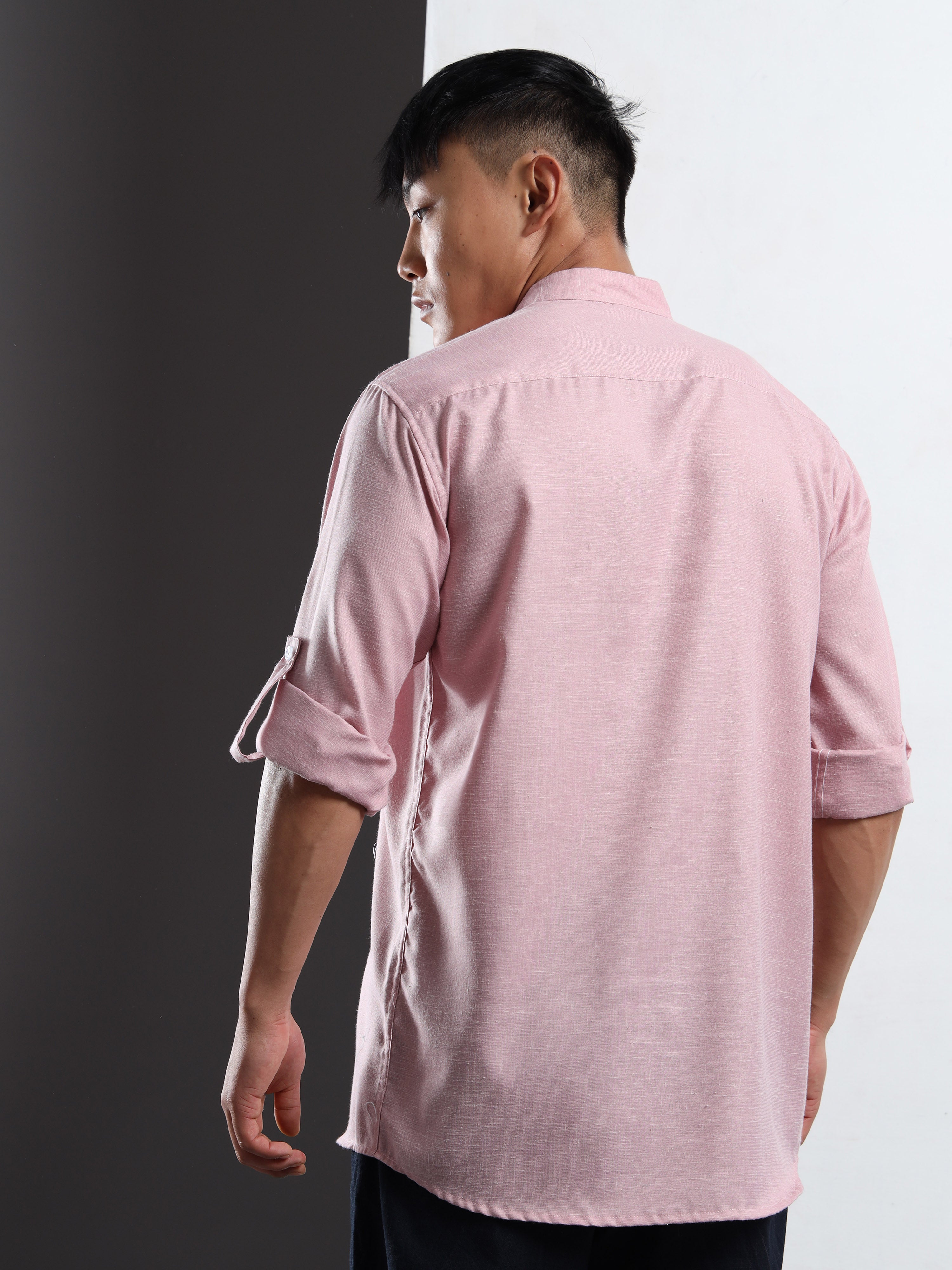 Men’s Pink Full Sleeve Short Kurta