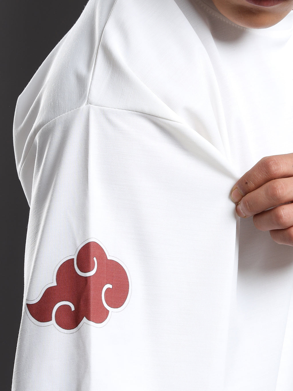 Men's White Naruto Shippuden Oversized T-Shirt