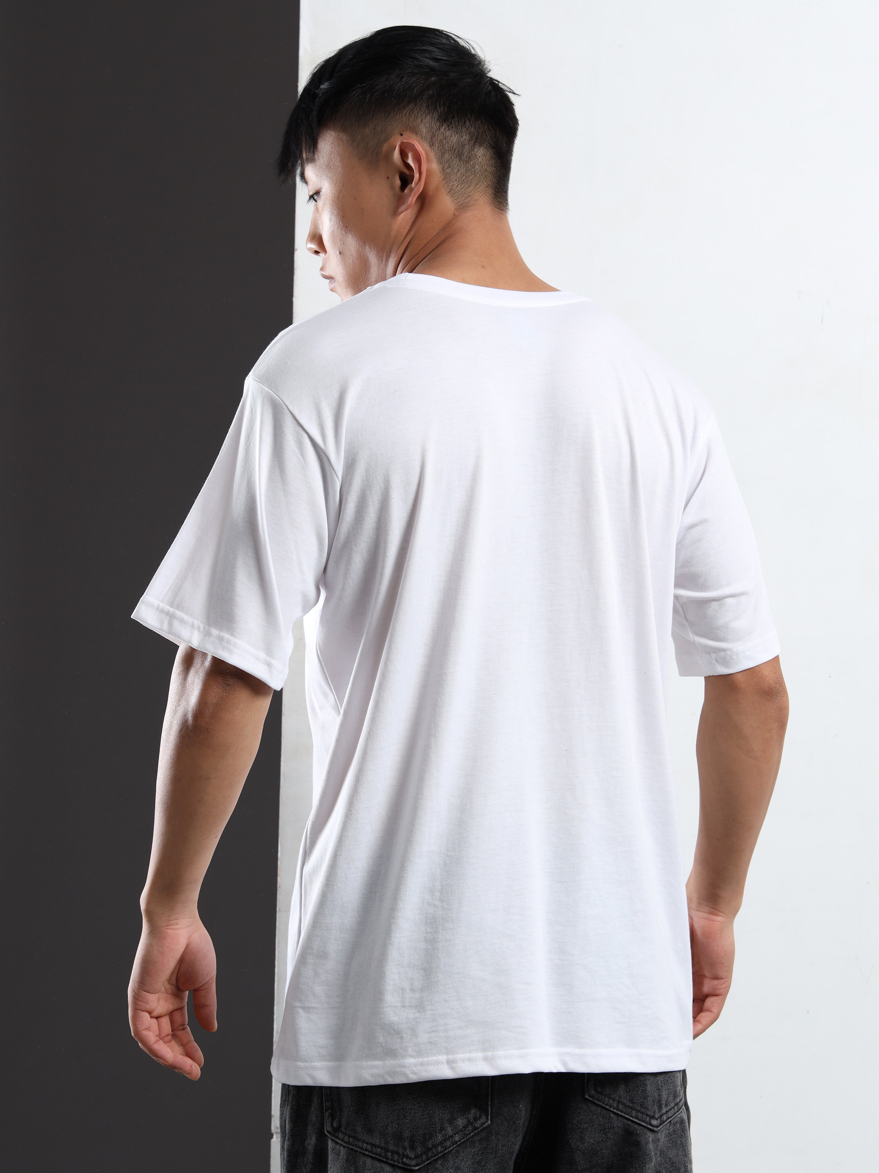 Men's White 'Freak' Street Crew Graphic T-Shirt