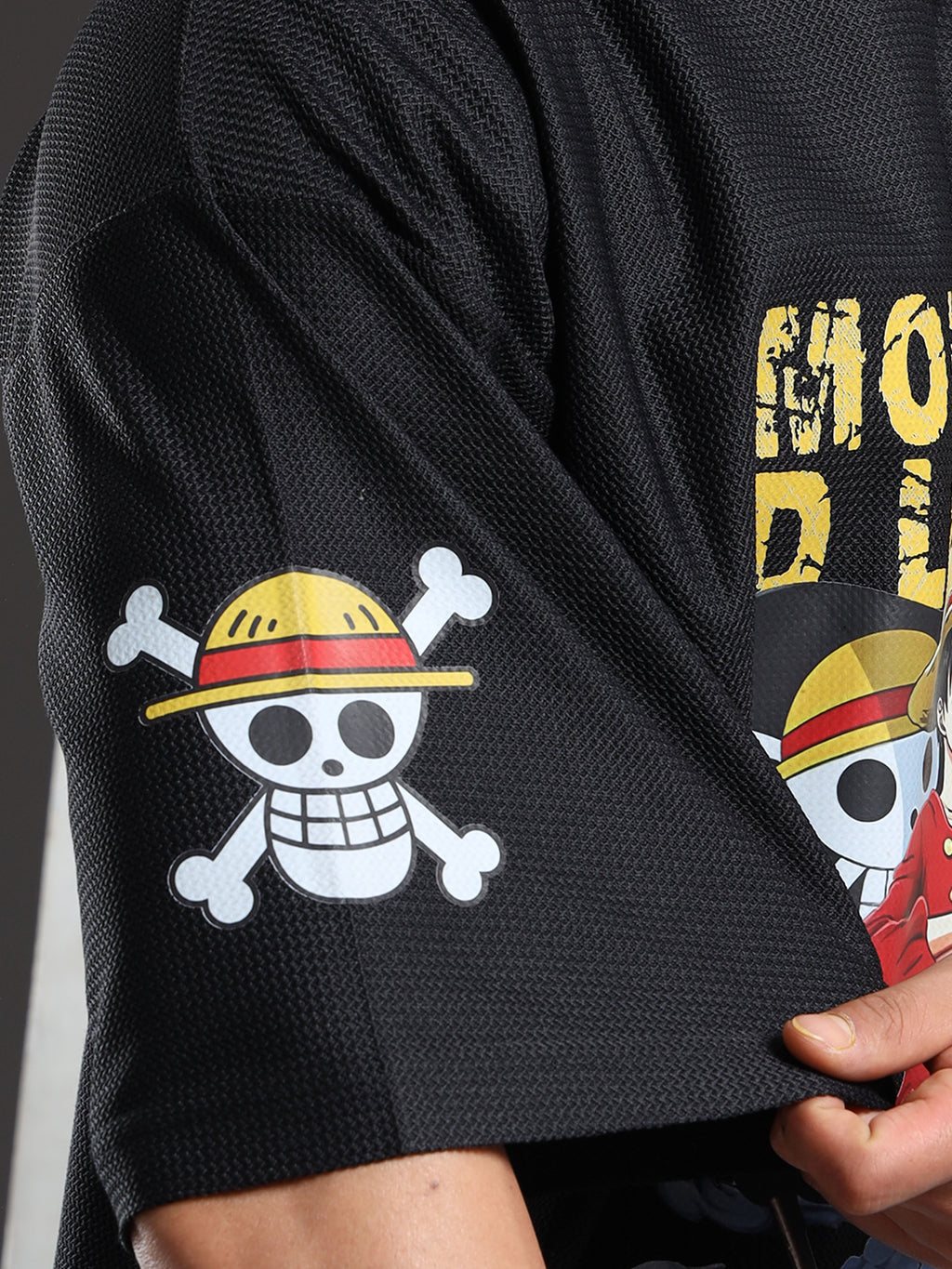 Black Oversized “Monkey D. Luffy” Graphic Tee