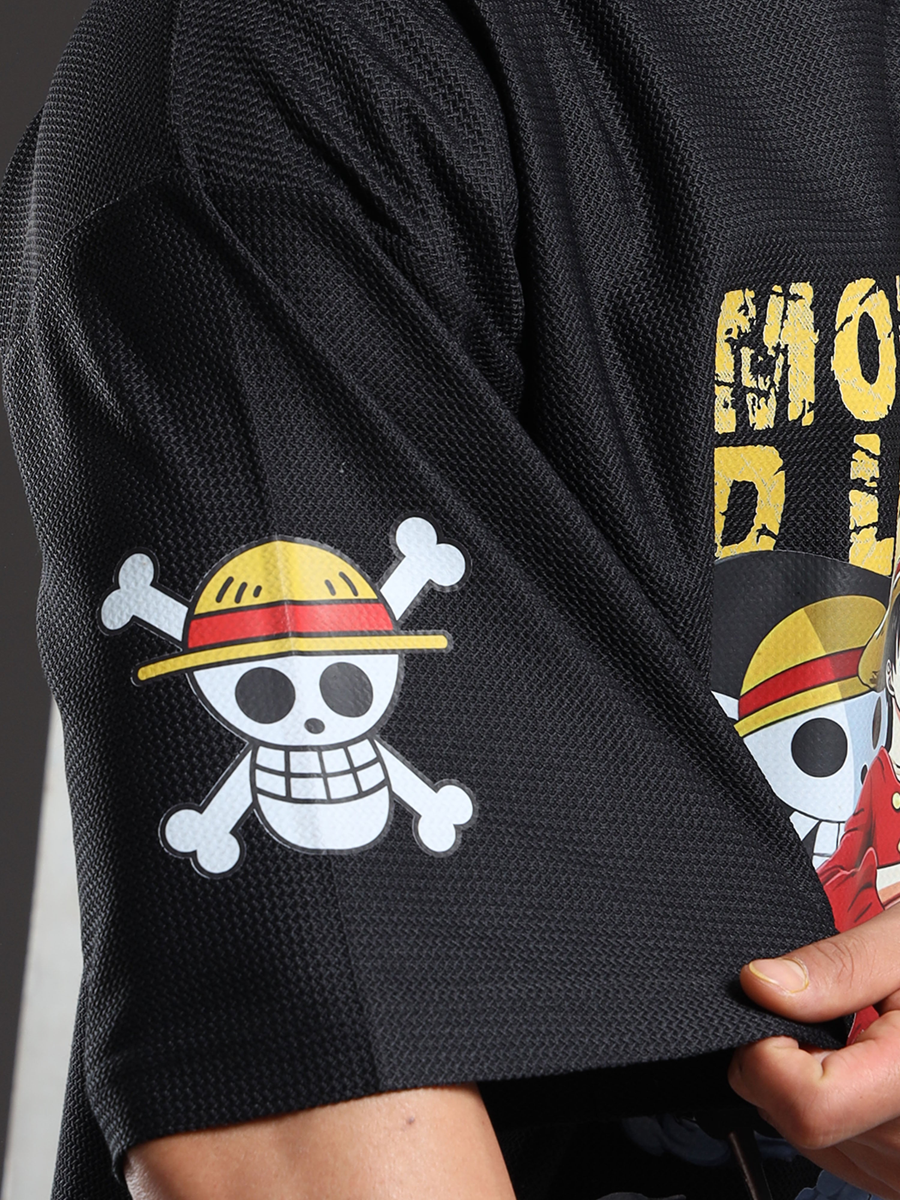 Black Oversized “Monkey D. Luffy” Graphic Tee