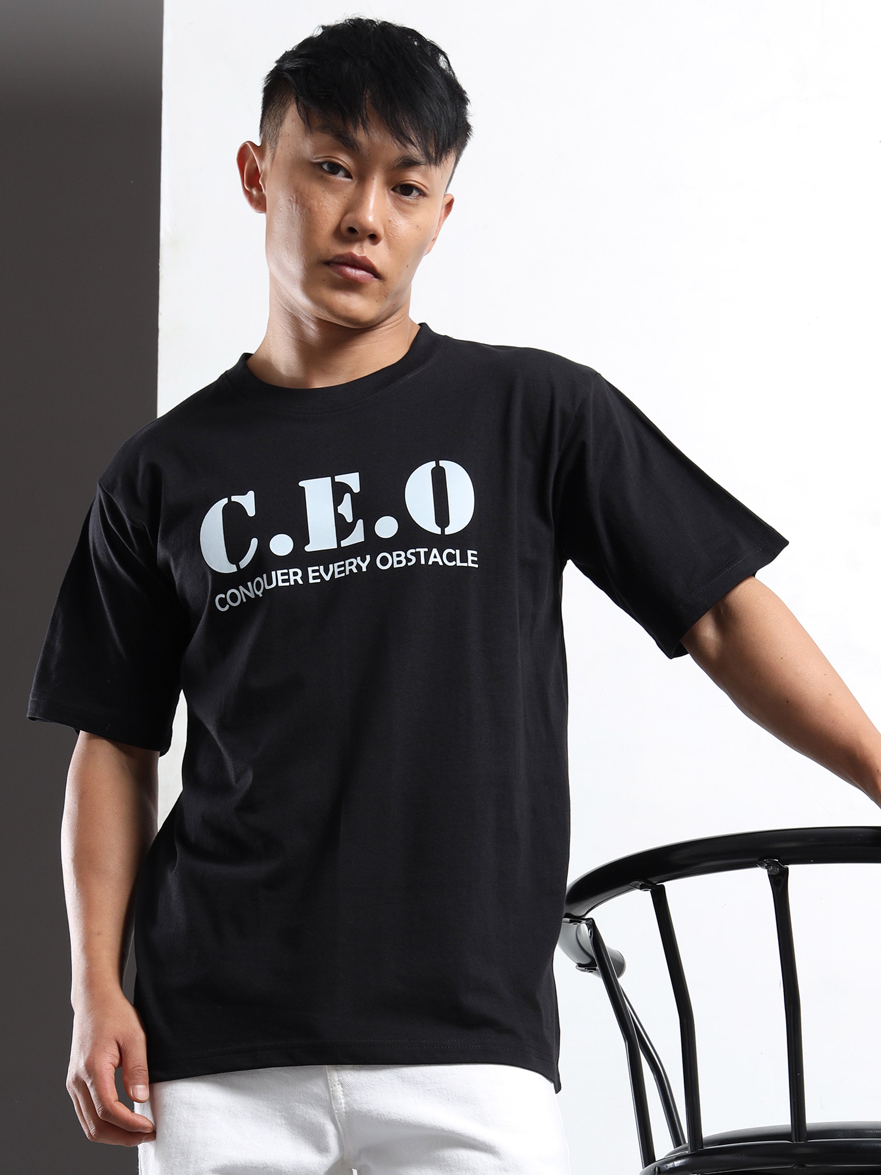 Men's Black and White CEO Motivational T-Shirt