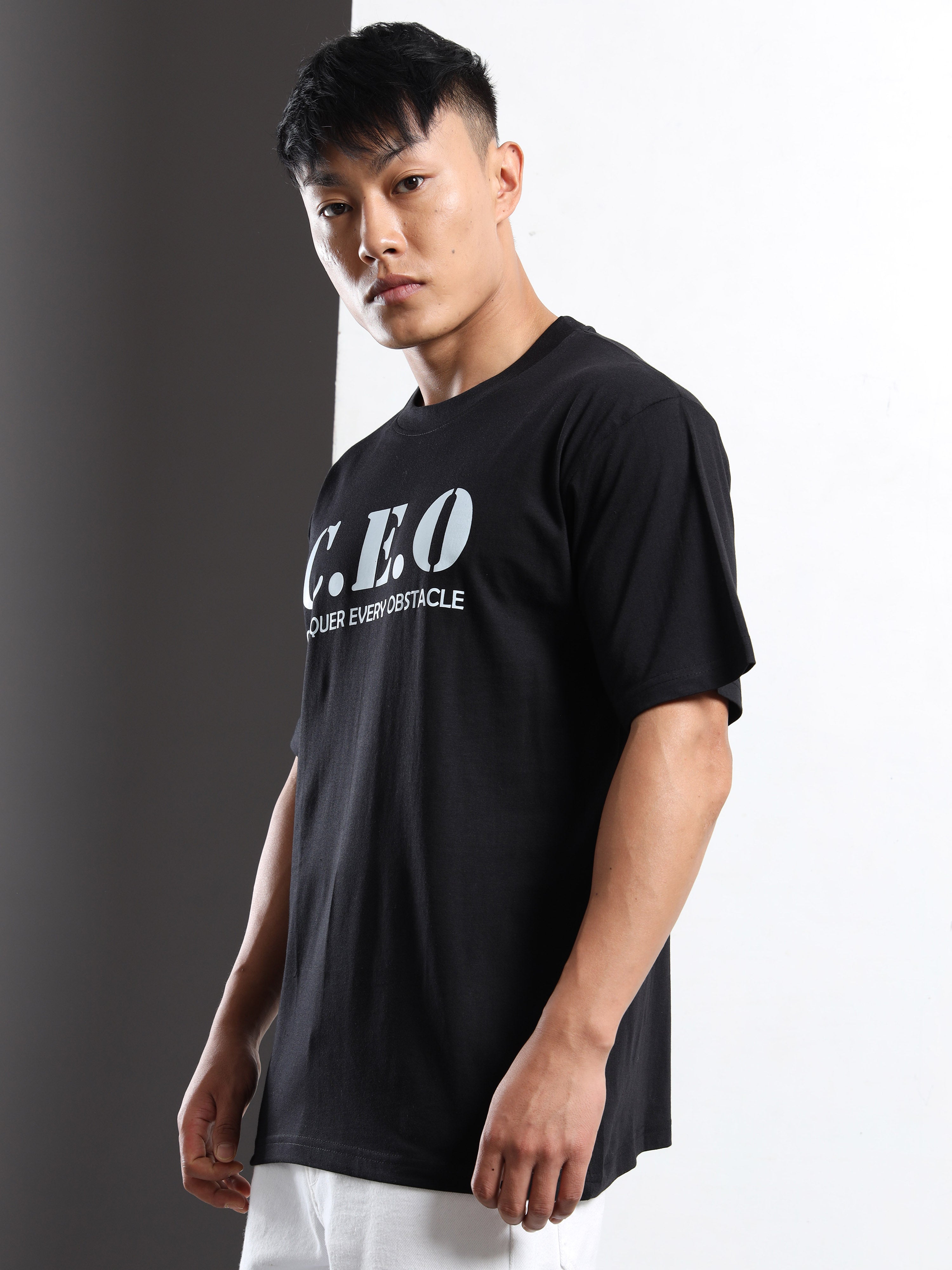 Men's Black and White CEO Motivational T-Shirt