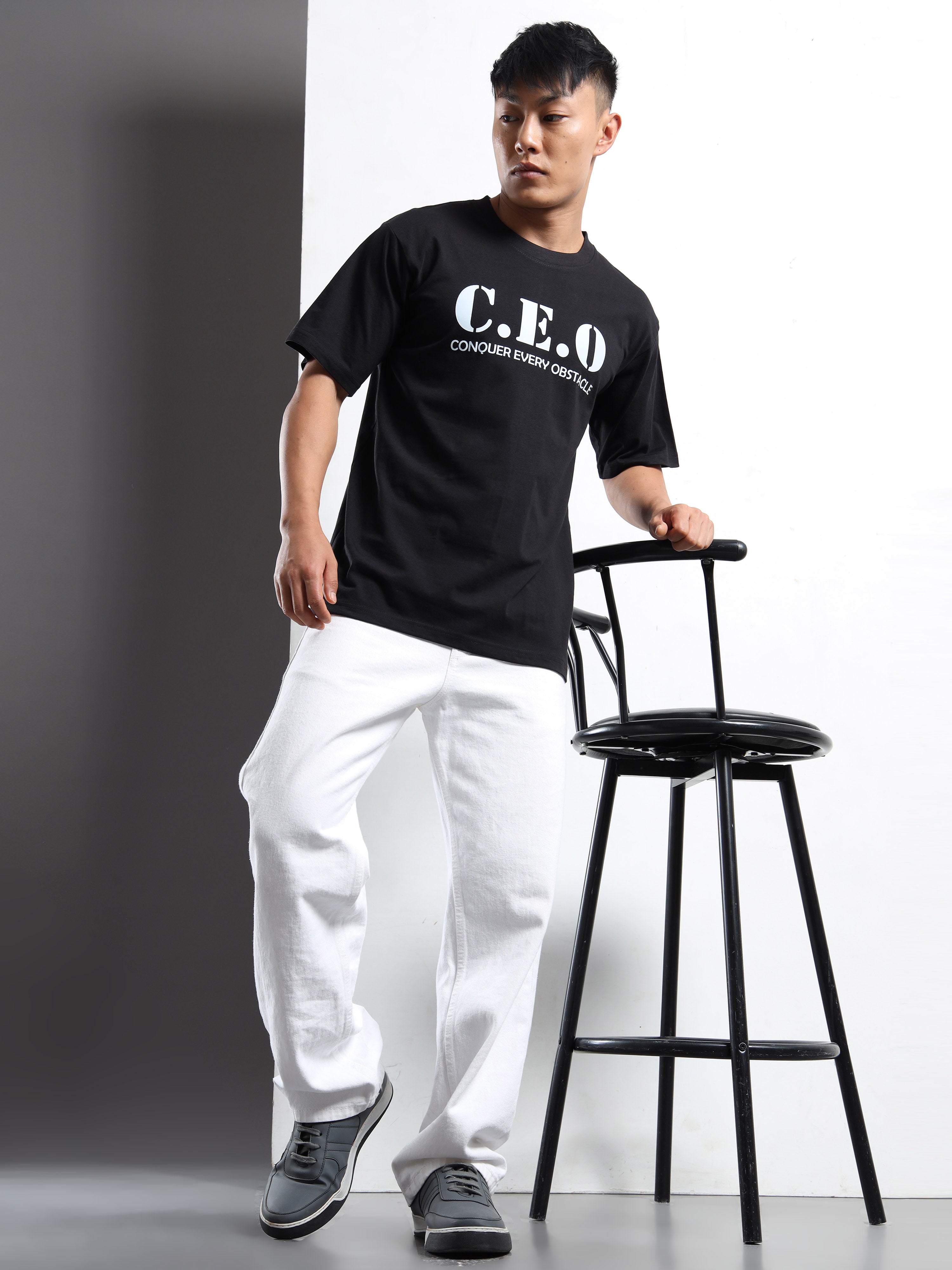 Men's Black and White CEO Motivational T-Shirt