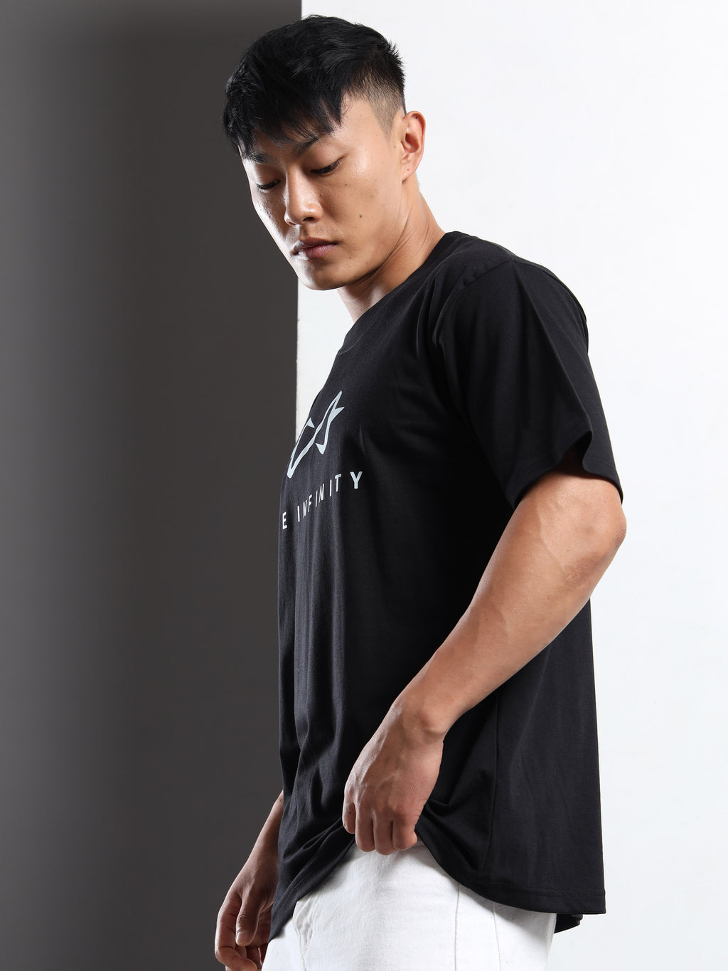 Men's Black and White The Infinity Graphic T-Shirt