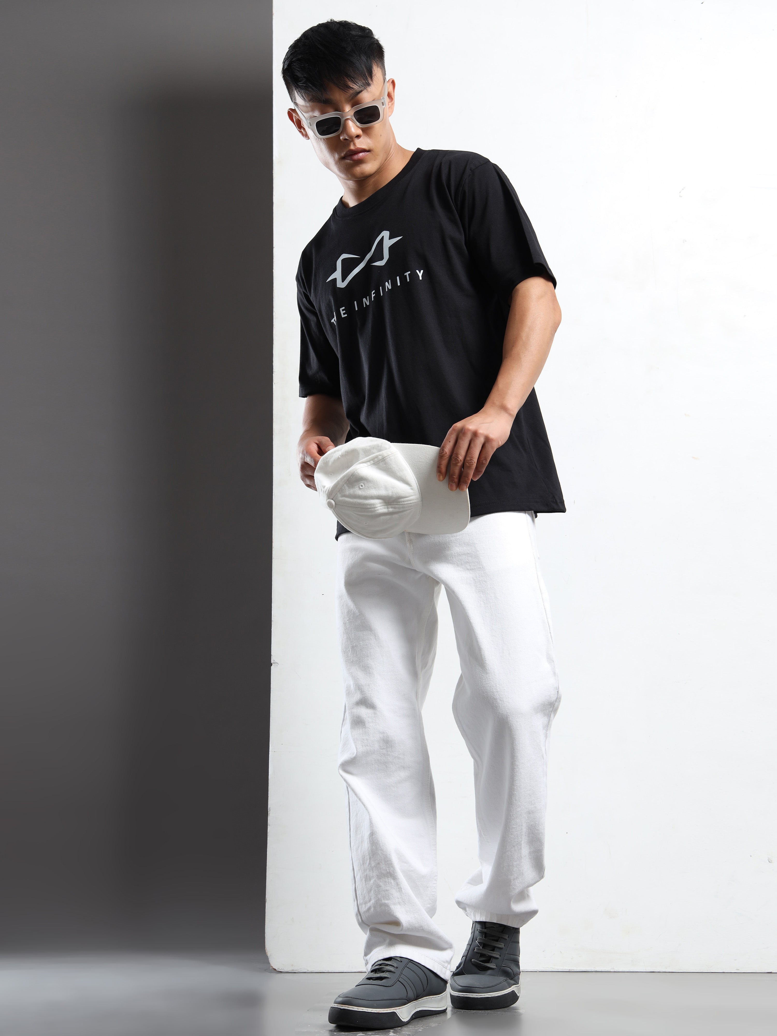 Men's Black and White The Infinity Graphic T-Shirt