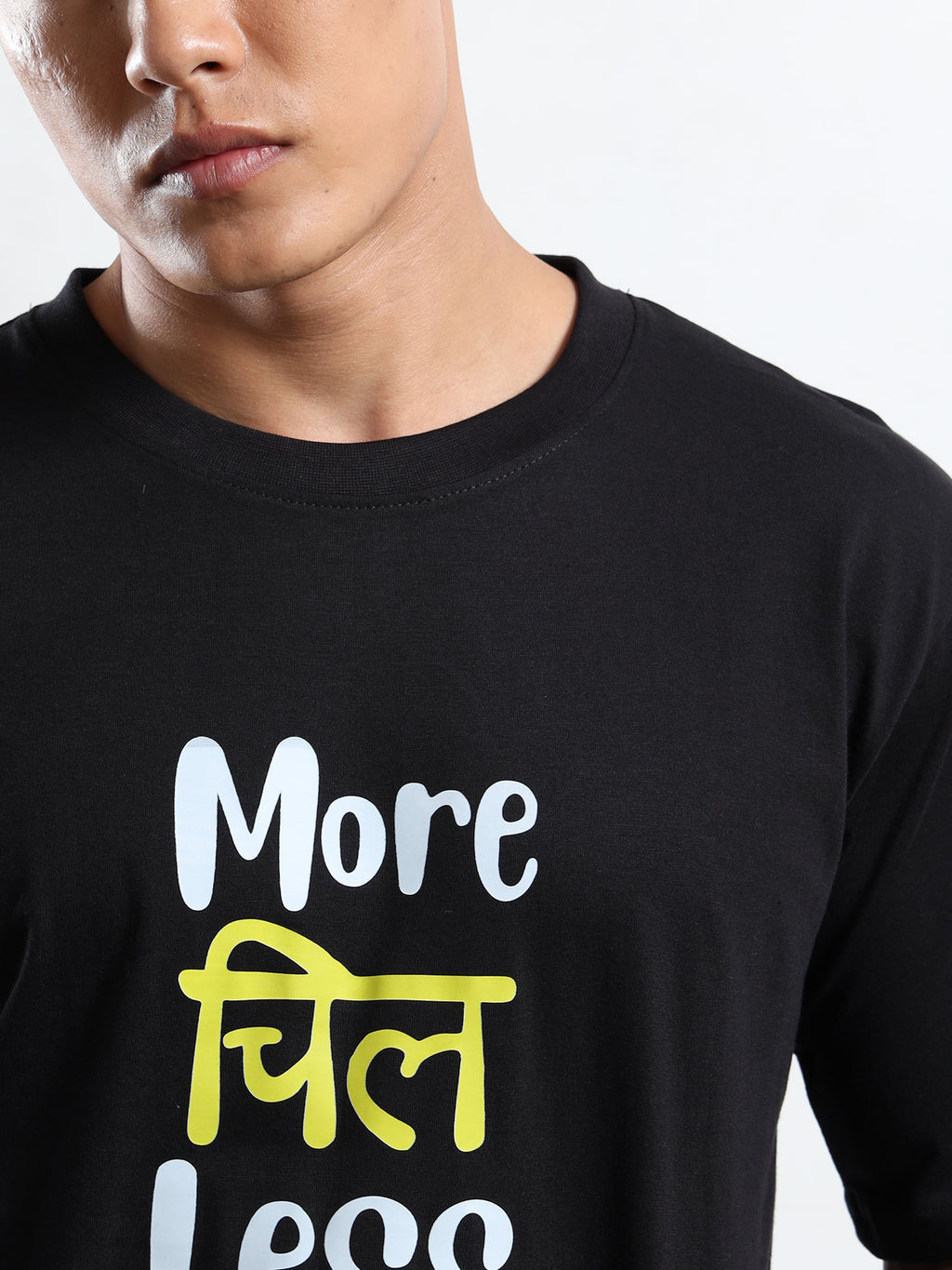 Men's Black and Multi-Color Urban Street Graphic T-Shirt