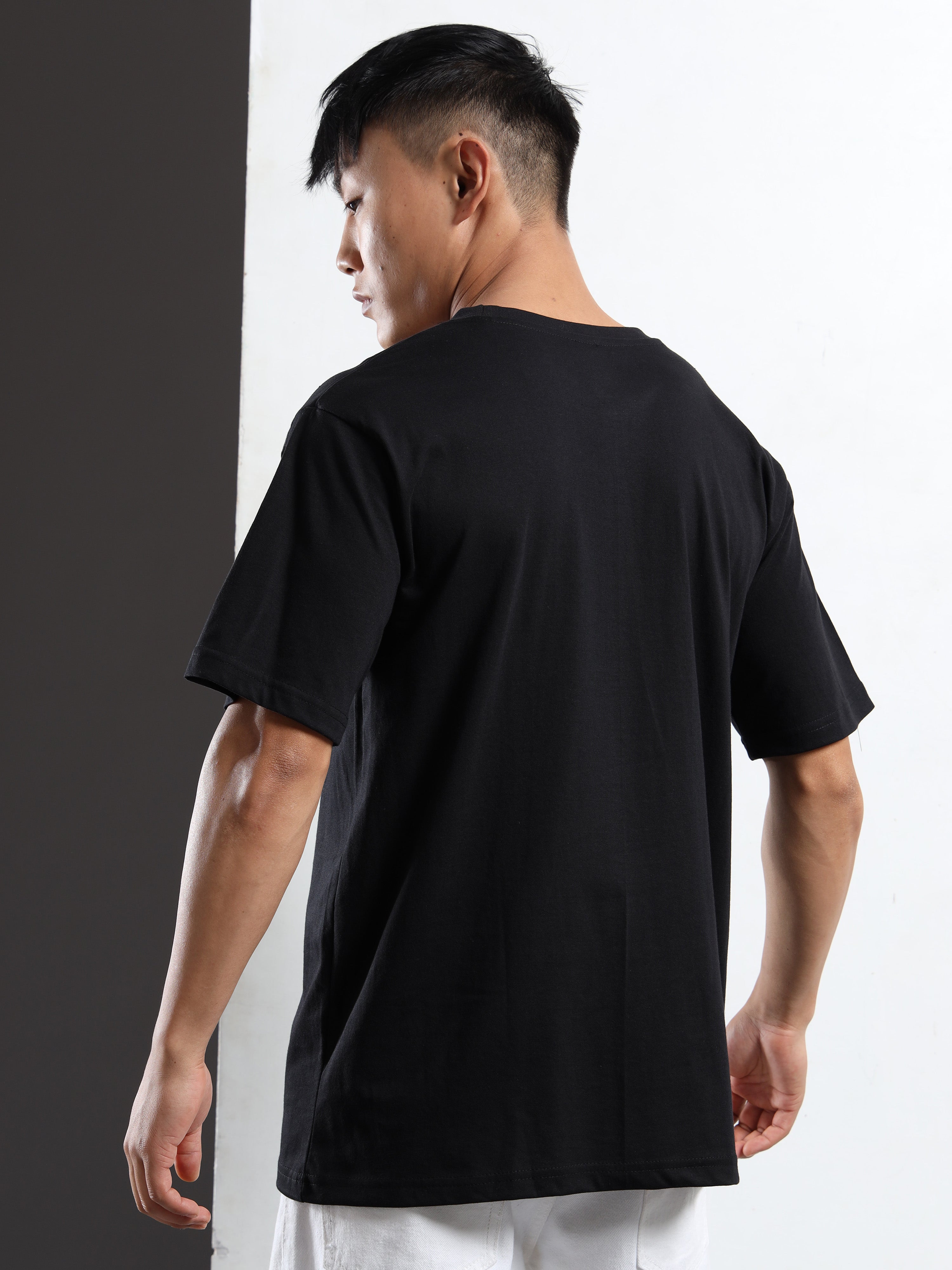 Men's Black and Neon Multi-Color Blessed Graphic T-Shirt