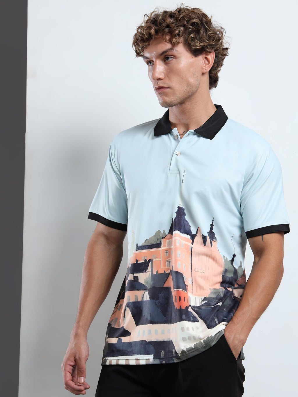 Sky Blue Urban Vista Polo T-Shirt