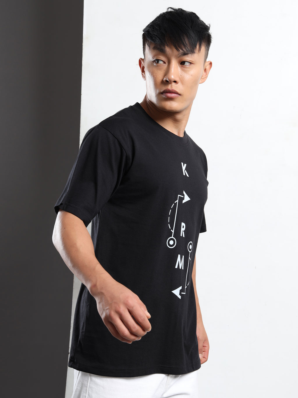 Men's Black and White KRM Strategy Graphic T-Shirt