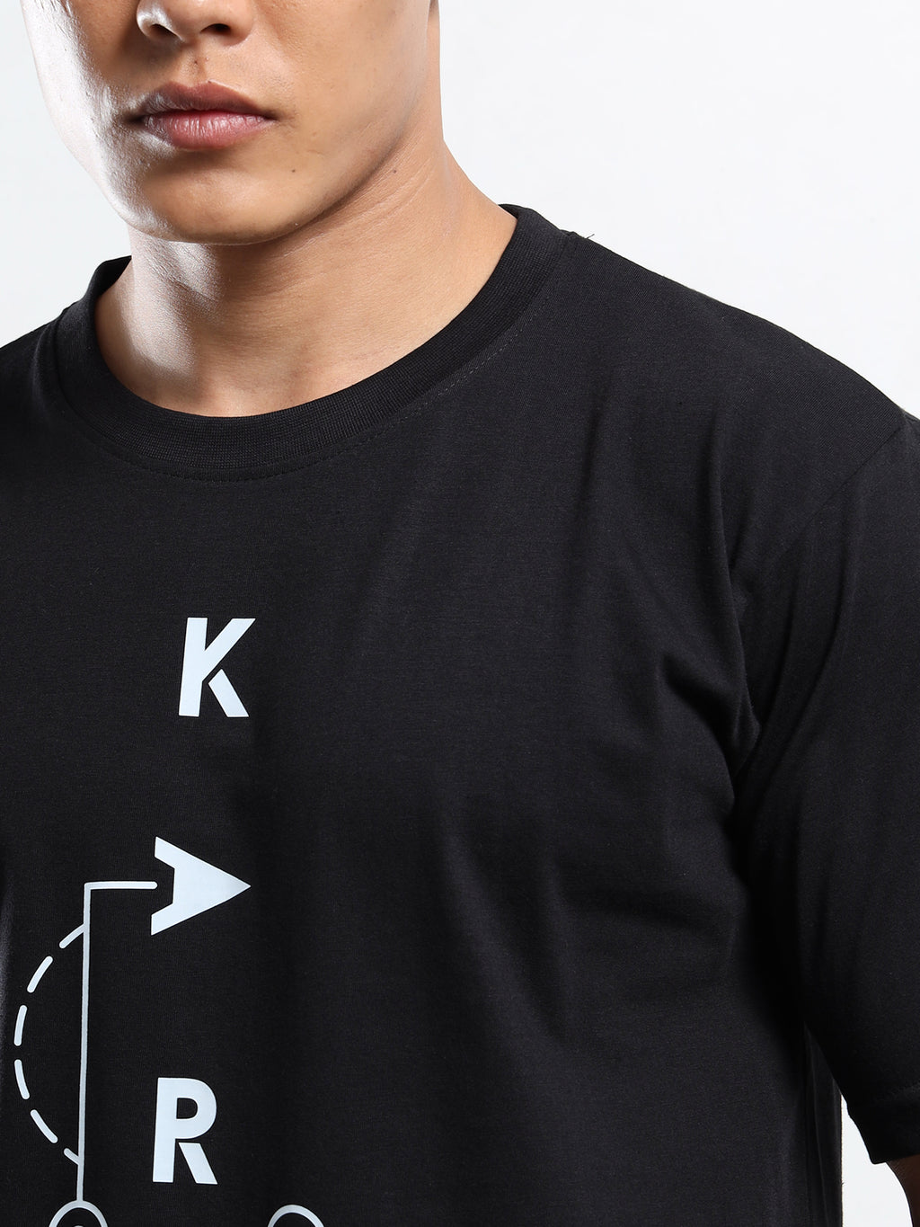 Men's Black and White KRM Strategy Graphic T-Shirt