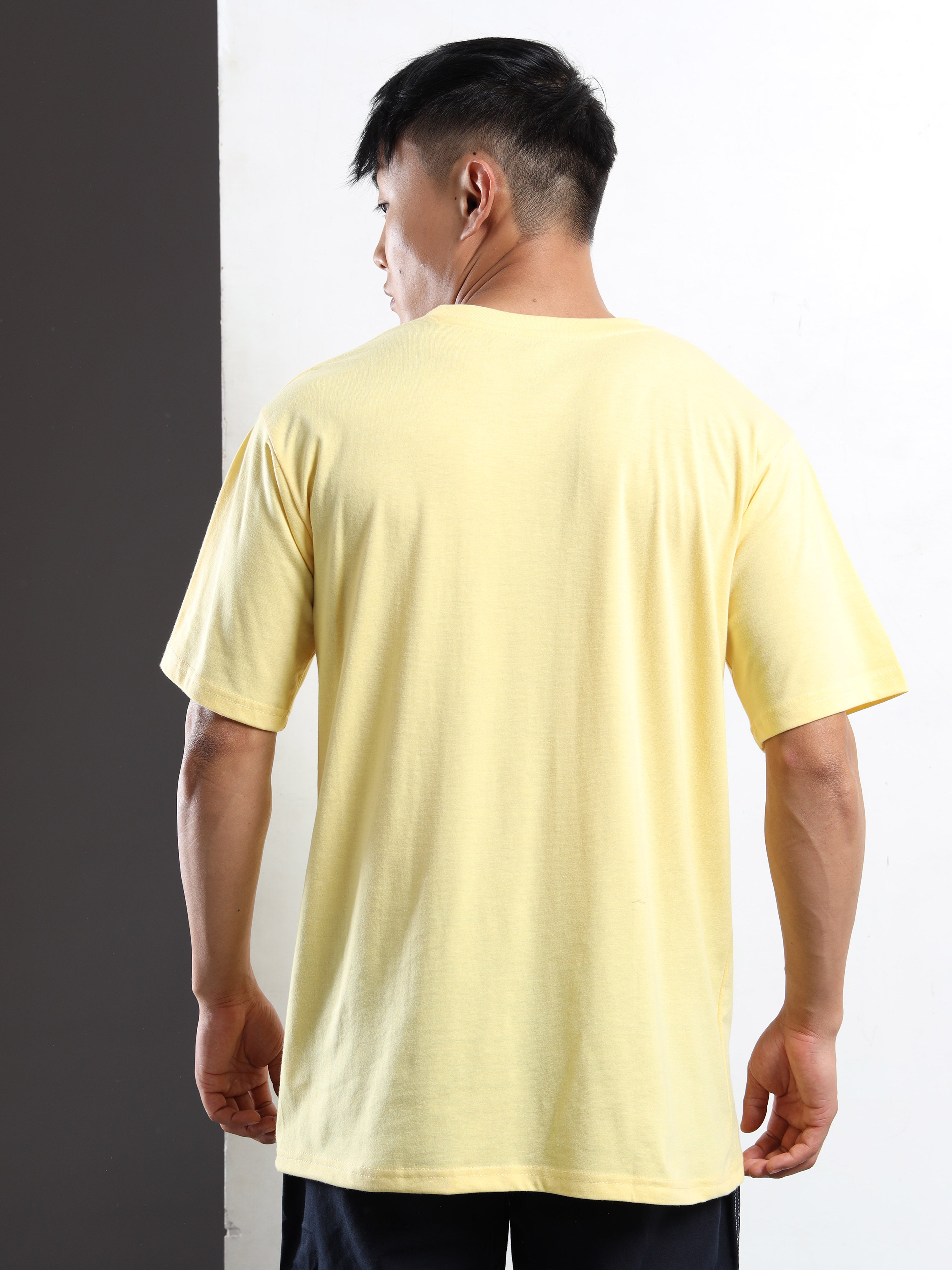 Men's Light Yellow Wild and Free Tropical Graphic T-Shirt