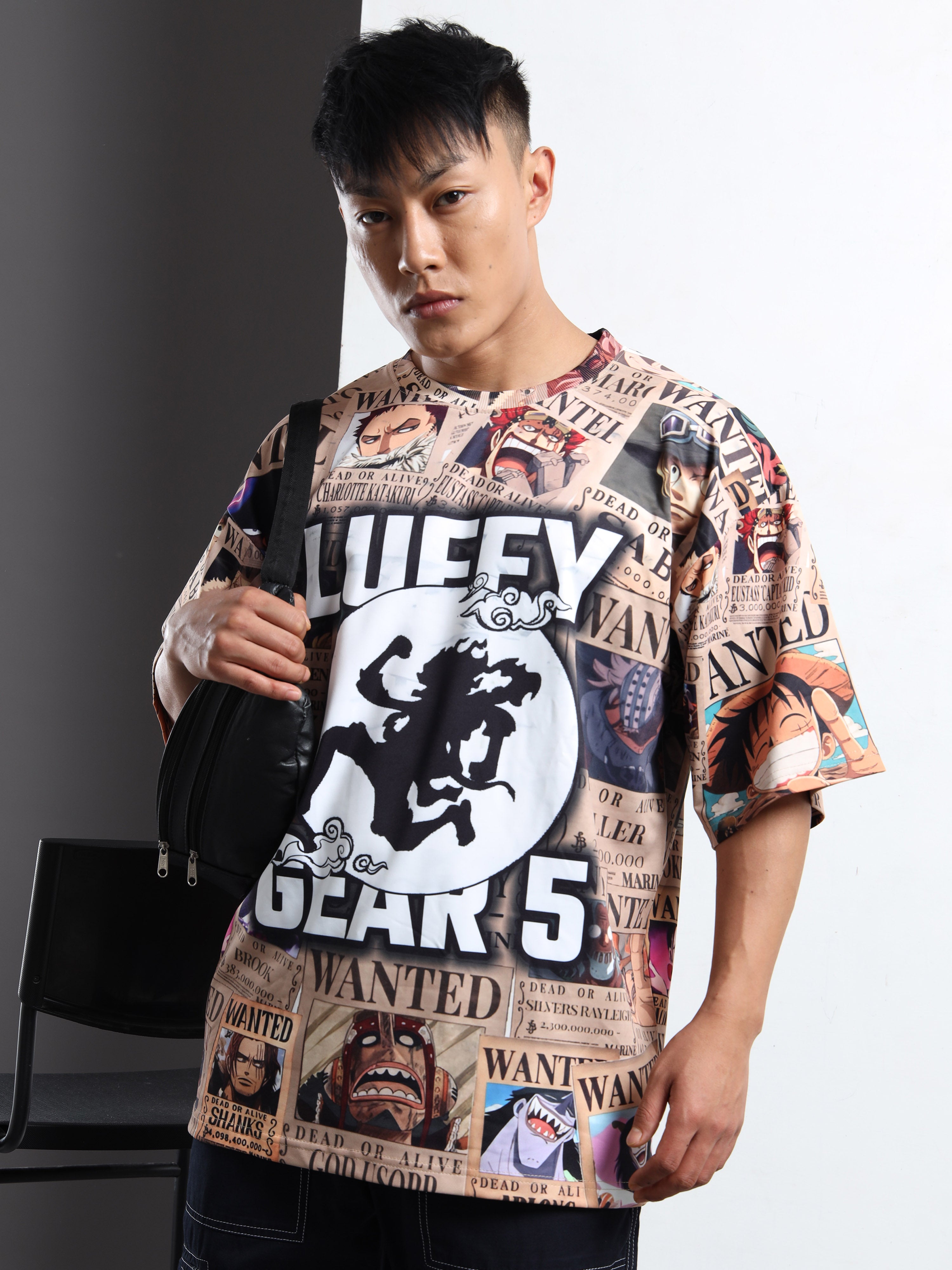 Men's Black Attack on Titan Regiment Logo Oversized T-Shirt