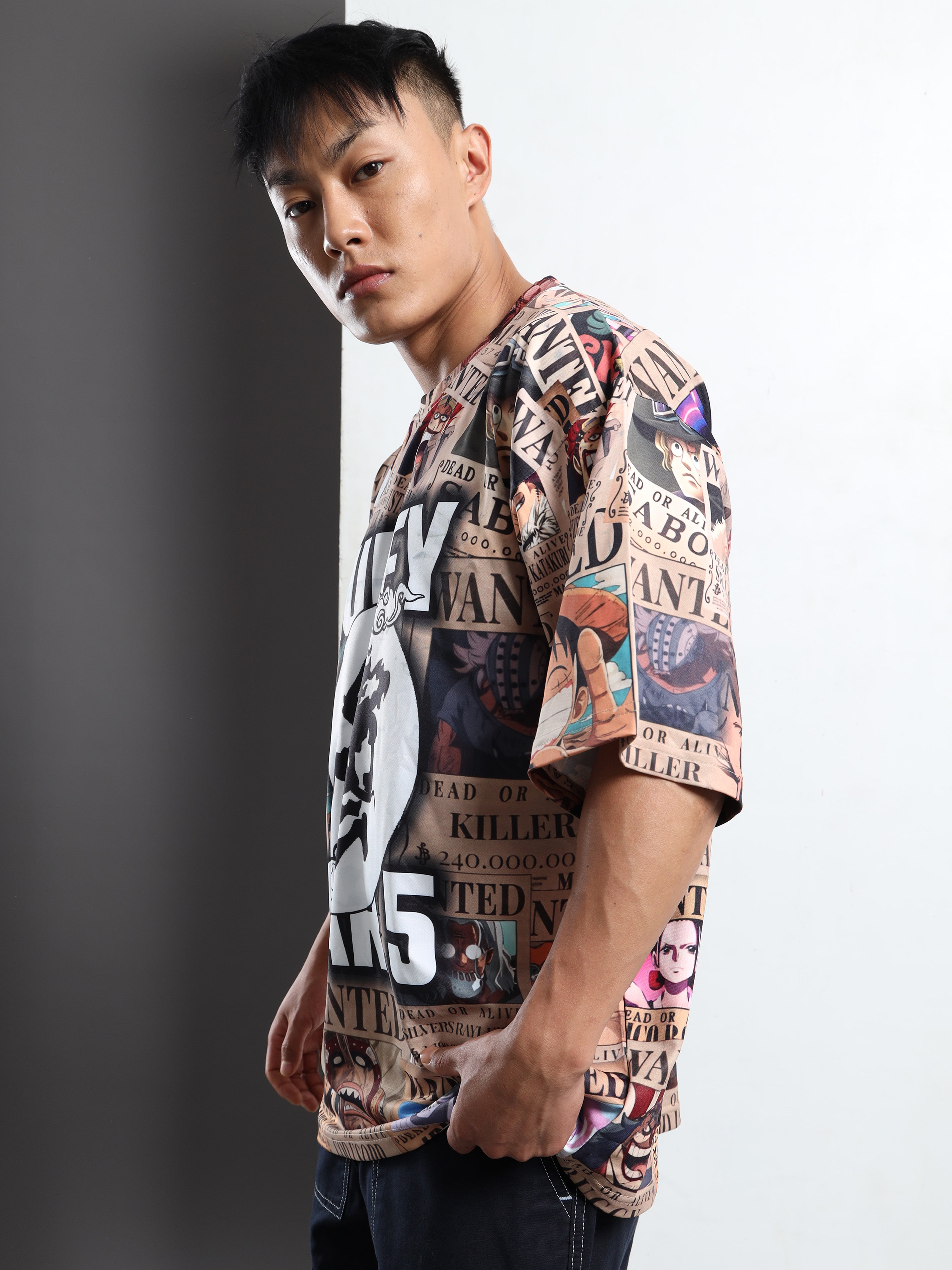 Men's Black Attack on Titan Regiment Logo Oversized T-Shirt