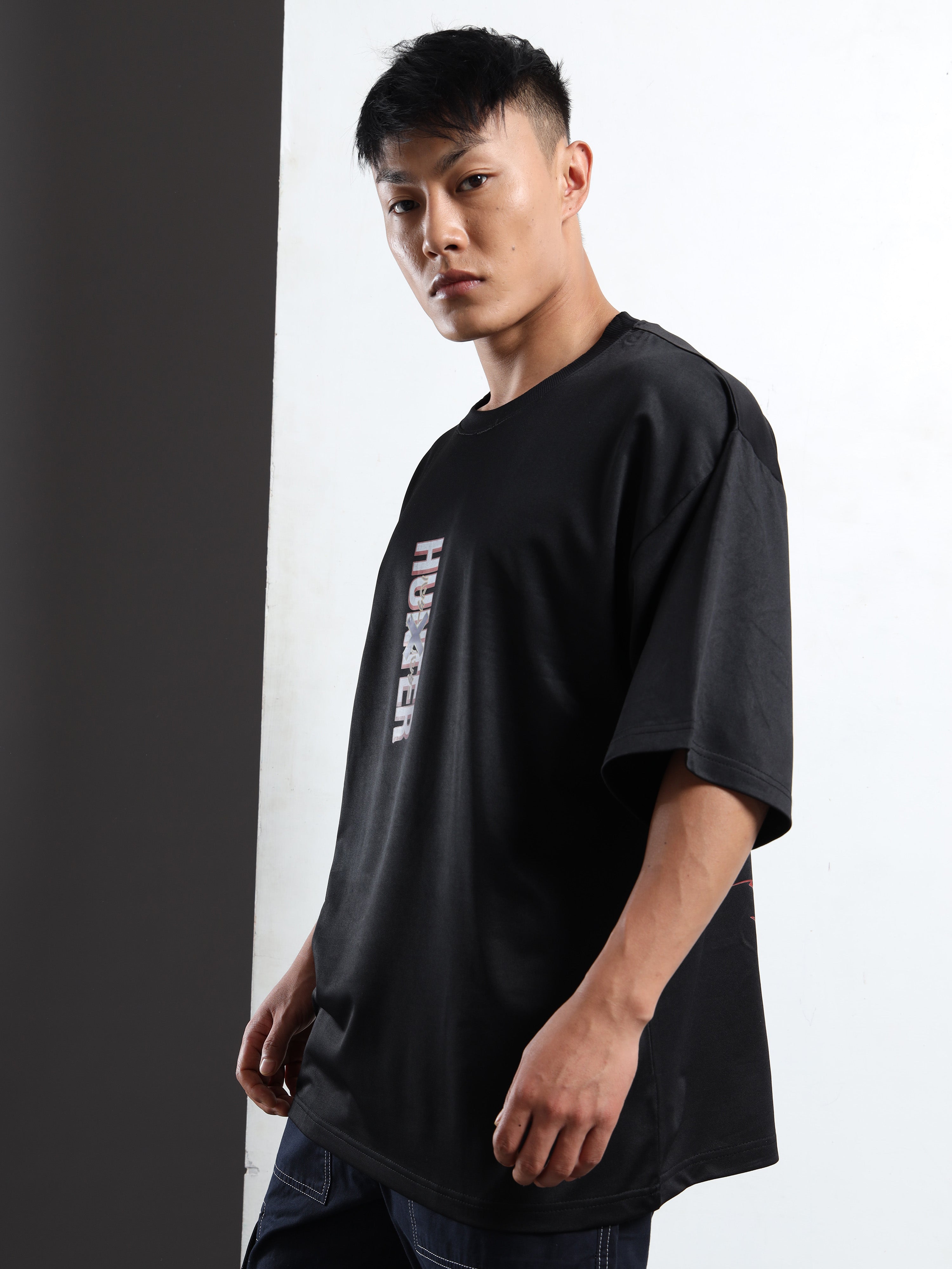 Men's Black Hunter x Hunter Oversized T-Shirt