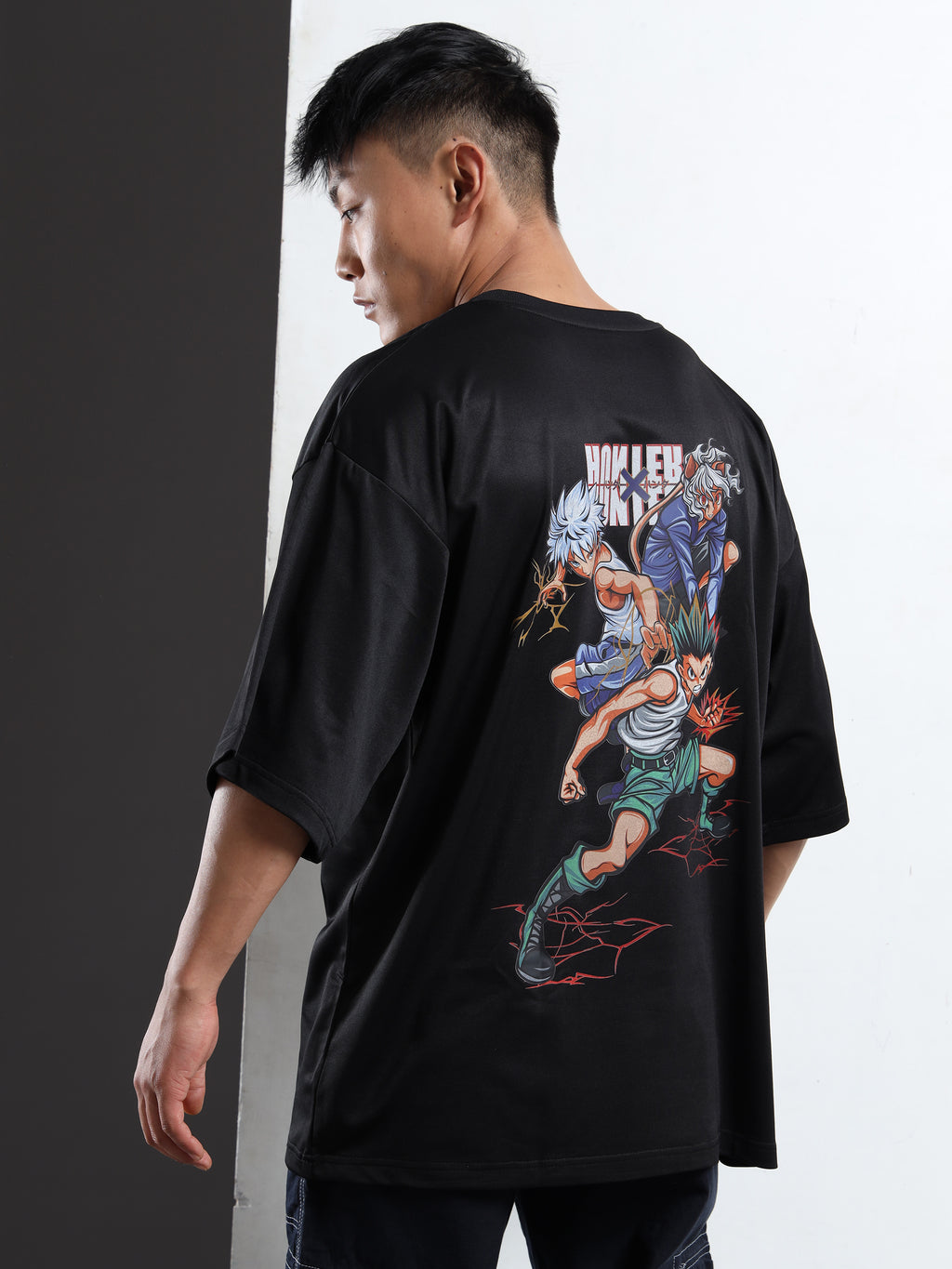 Men's Black Hunter x Hunter Oversized T-Shirt