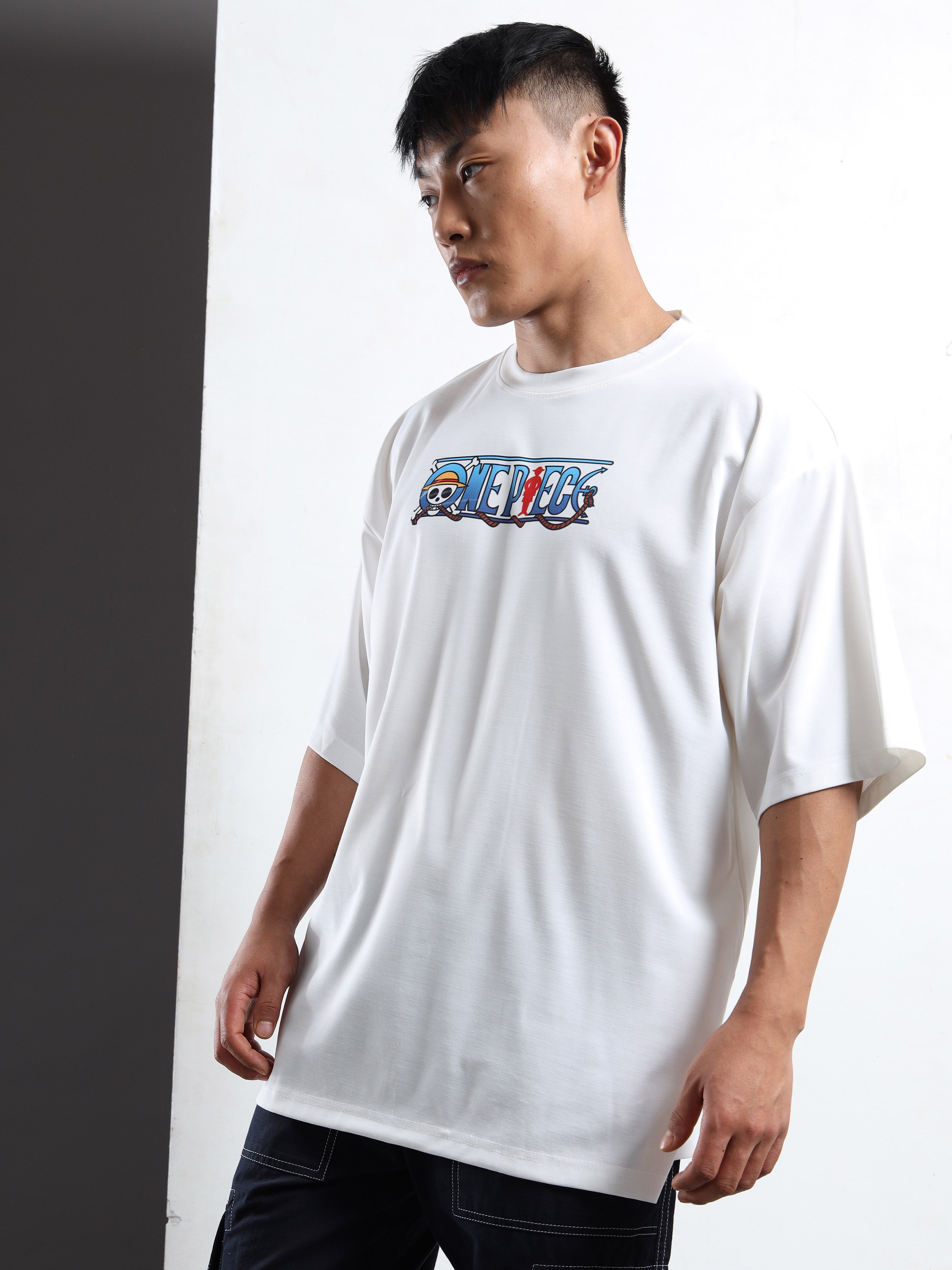 Men's White Naruto Itachi Uchiha Oversized T-Shirt