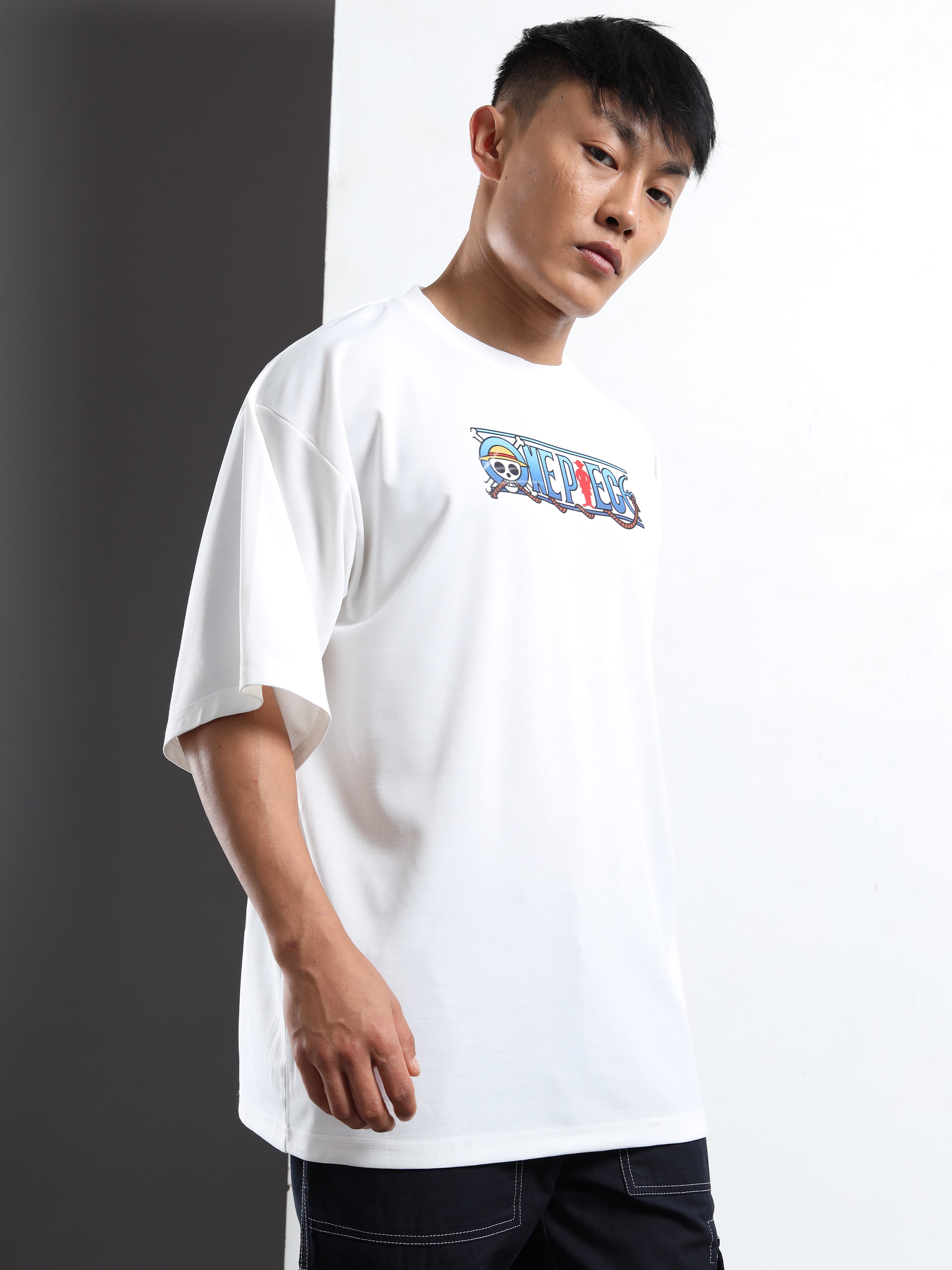 Men's White Naruto Itachi Uchiha Oversized T-Shirt