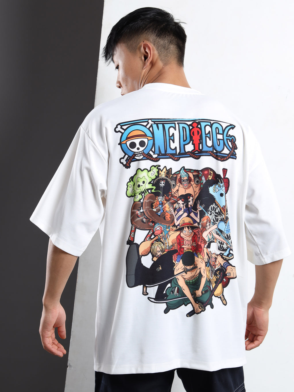 Men's White Naruto Itachi Uchiha Oversized T-Shirt