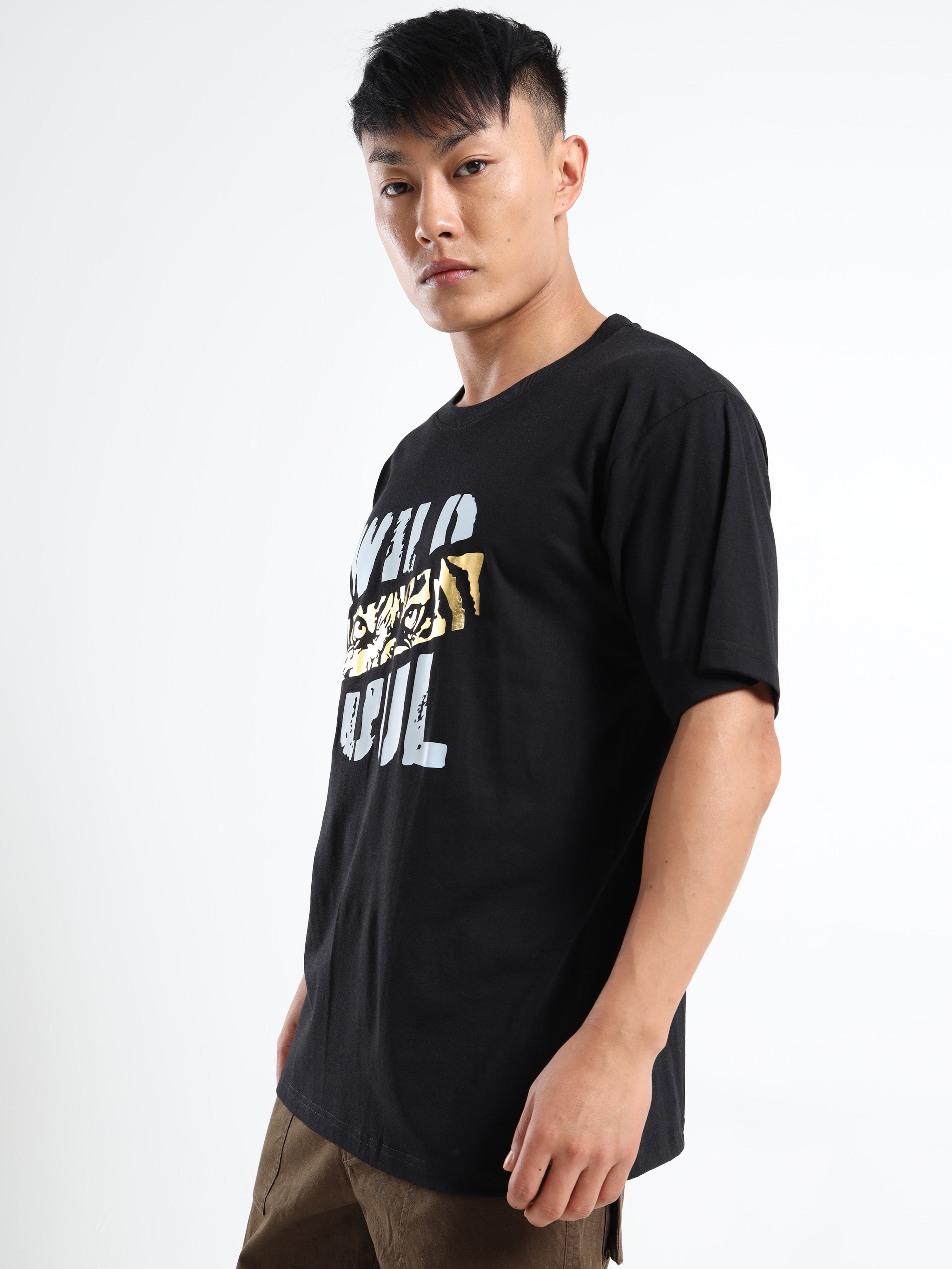 Men's Black and Multi-Color Wild Soul Tiger T-Shirt