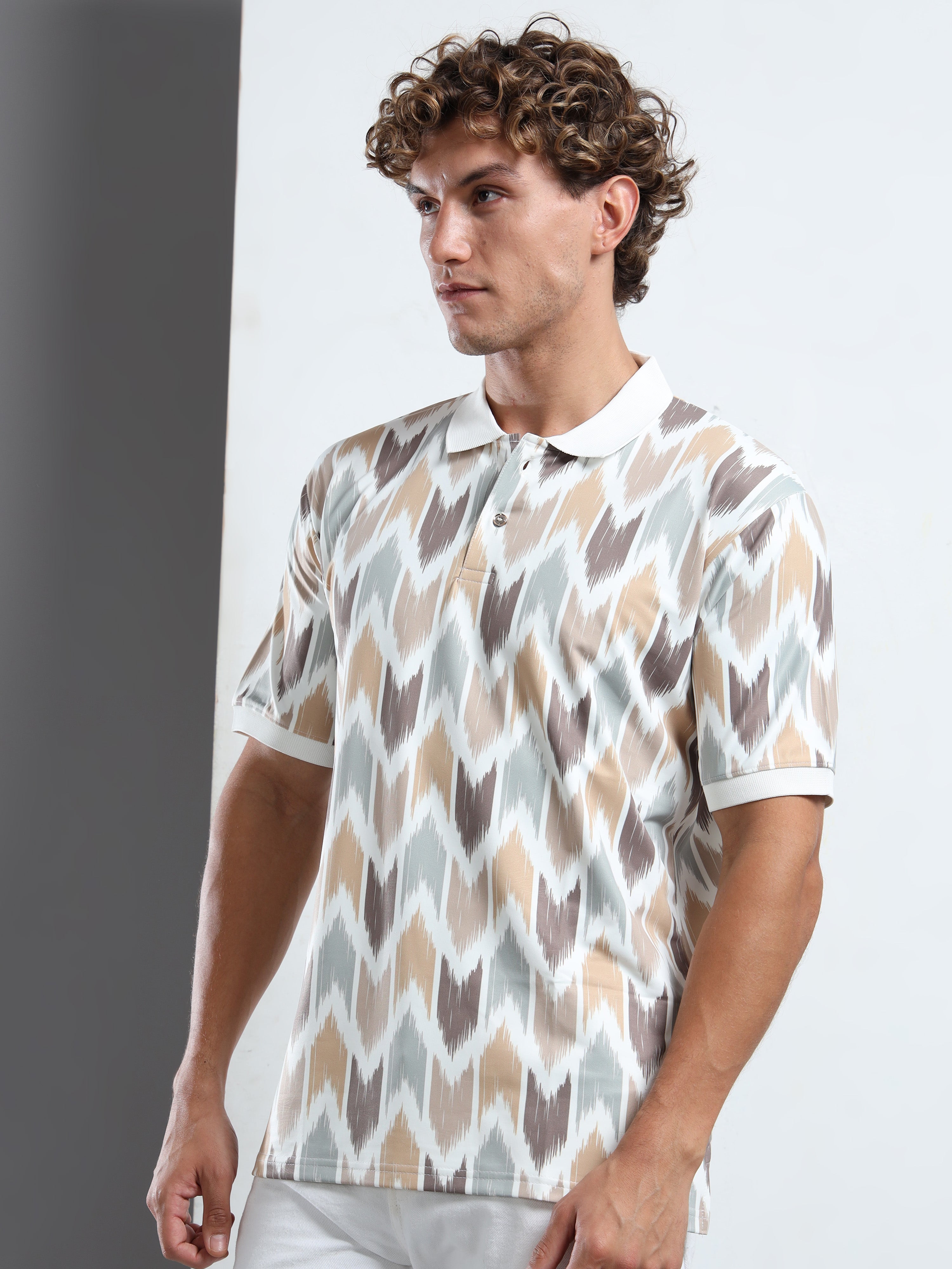 Men’s Ikat Pattern Polo T-Shirt