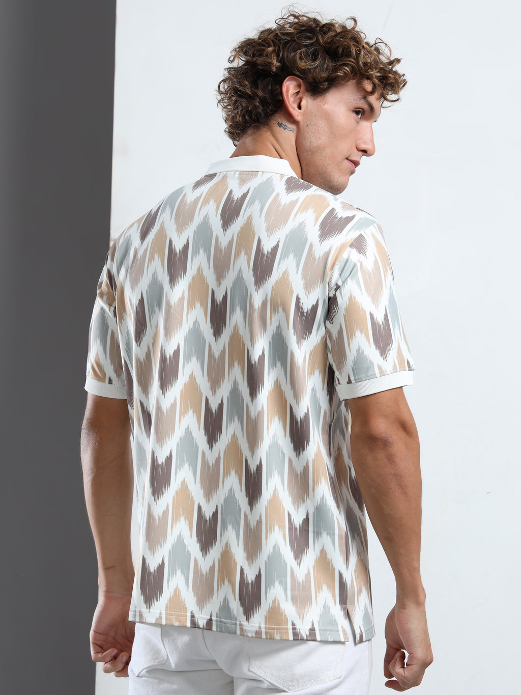 Men’s Ikat Pattern Polo T-Shirt