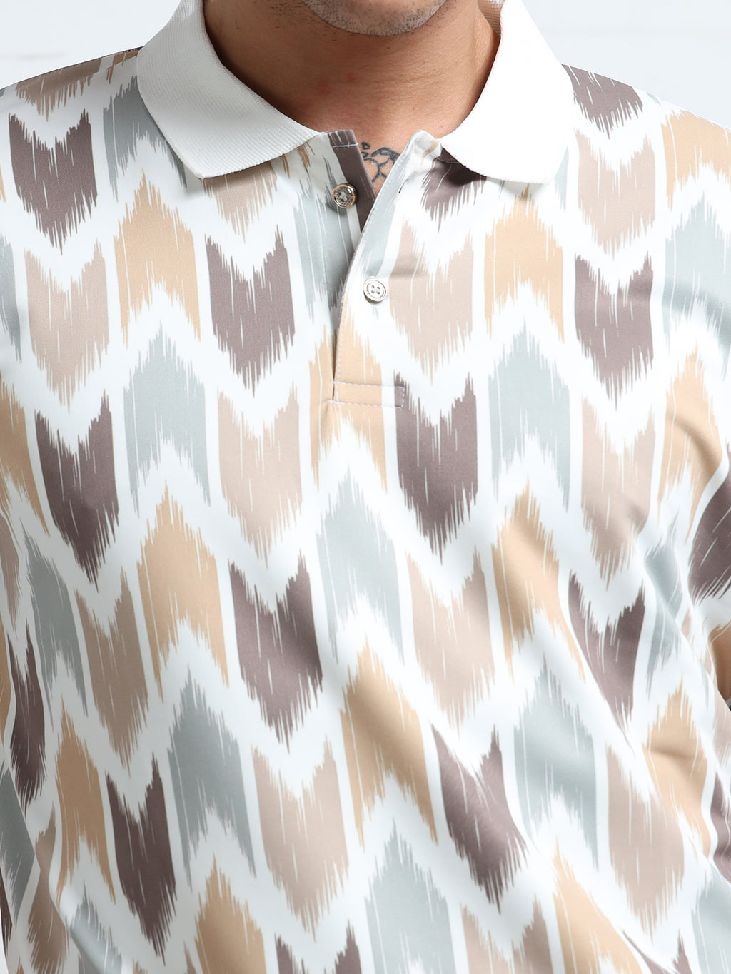 Men’s Ikat Pattern Polo T-Shirt