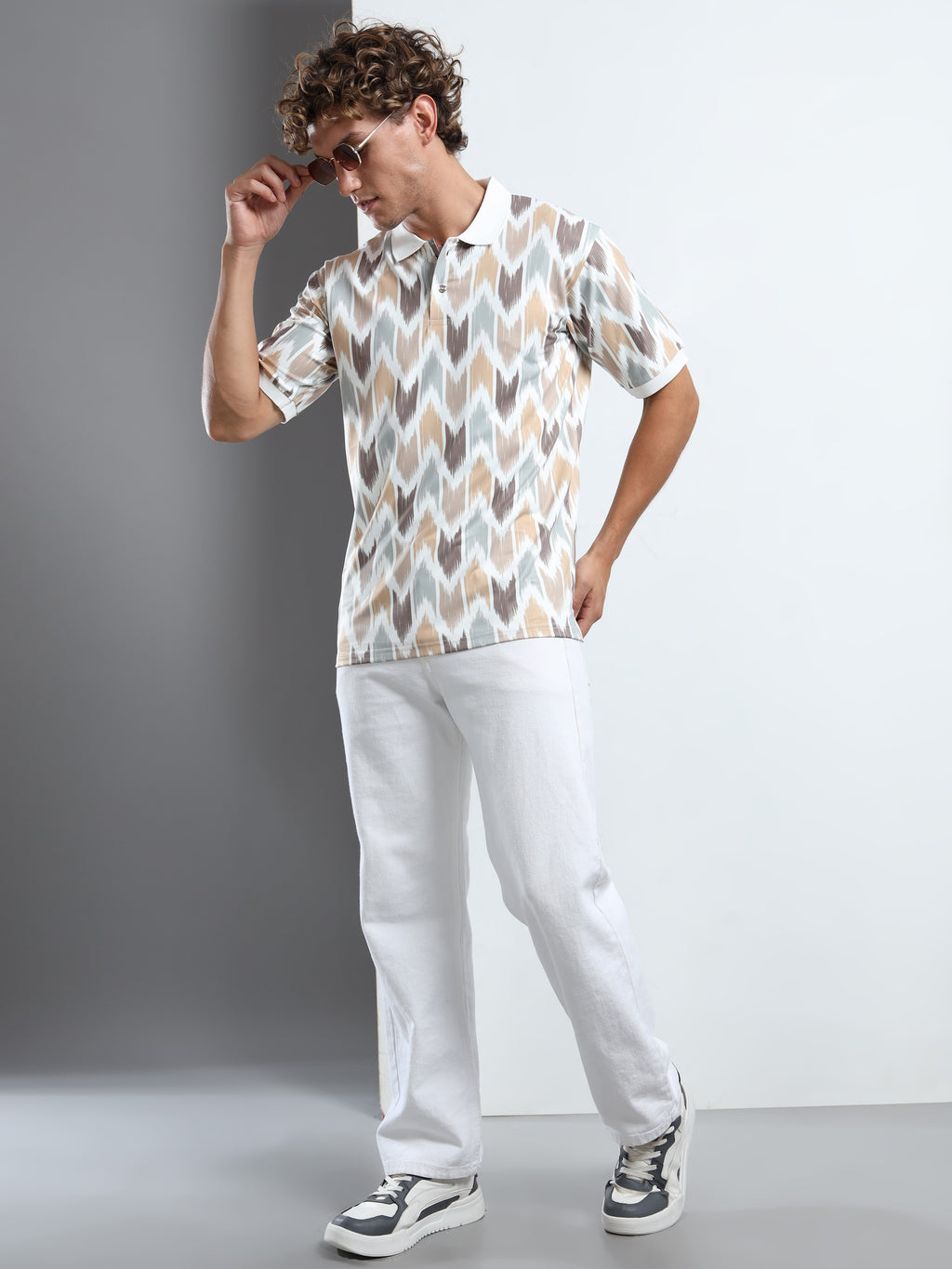 Men’s Ikat Pattern Polo T-Shirt