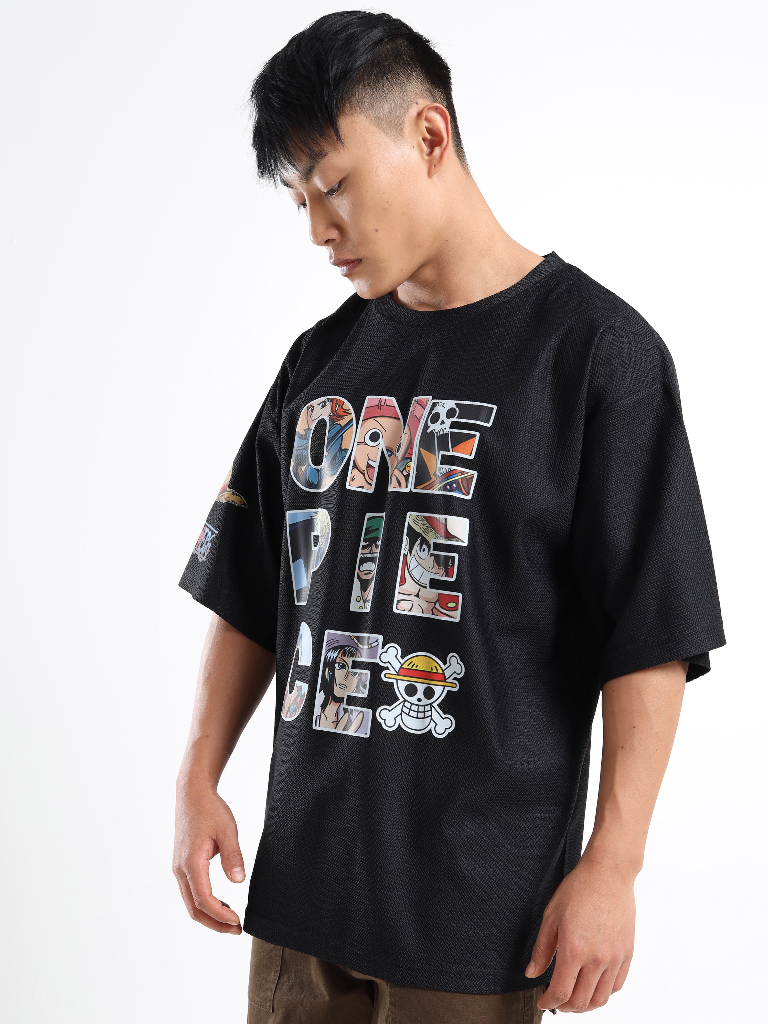 Men Graphic Printed Round Neck Oversized T-shirt