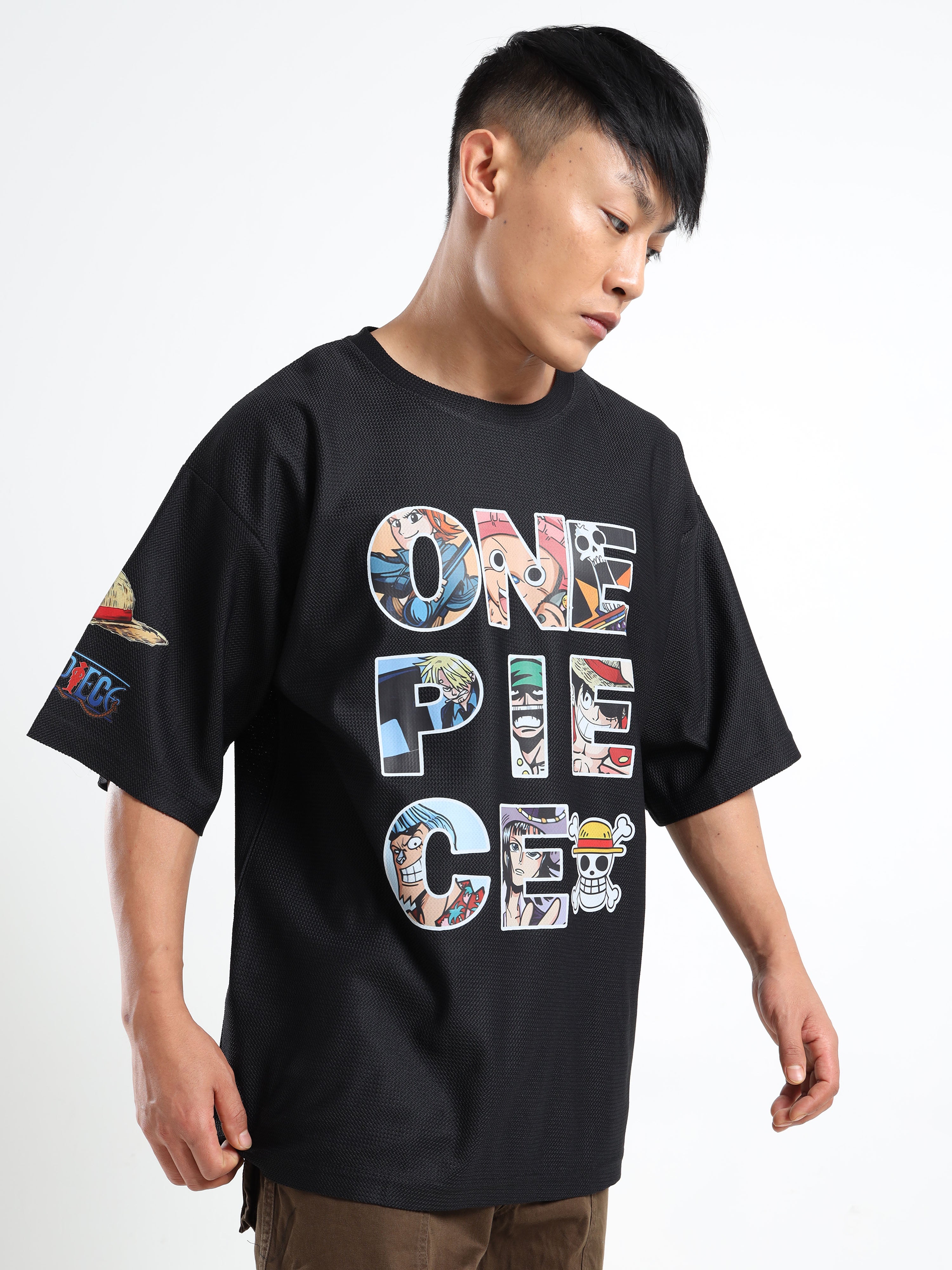 Men Graphic Printed Round Neck Oversized T-shirt