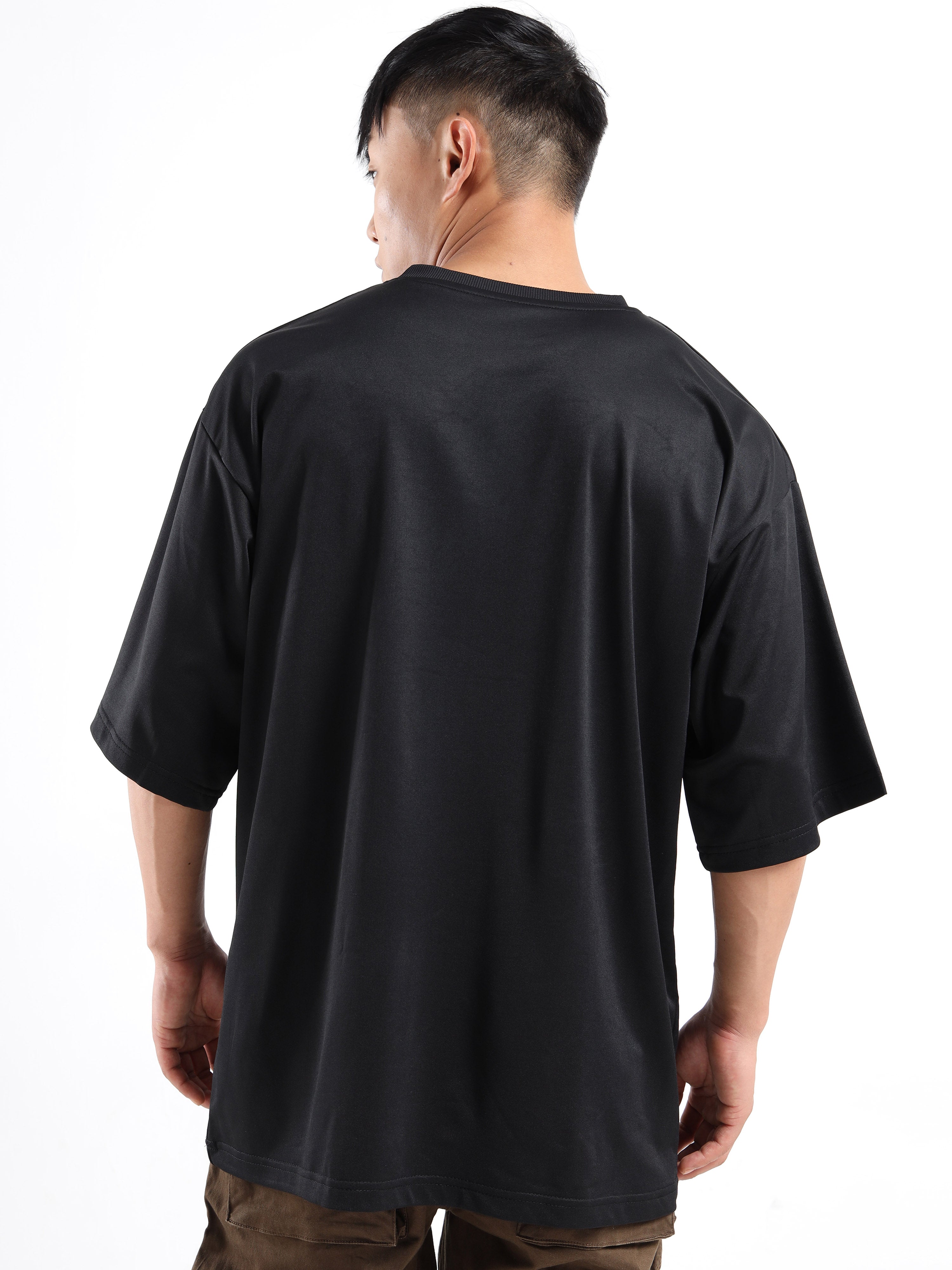 Men's Black Stay Weird Oversized T-Shirt