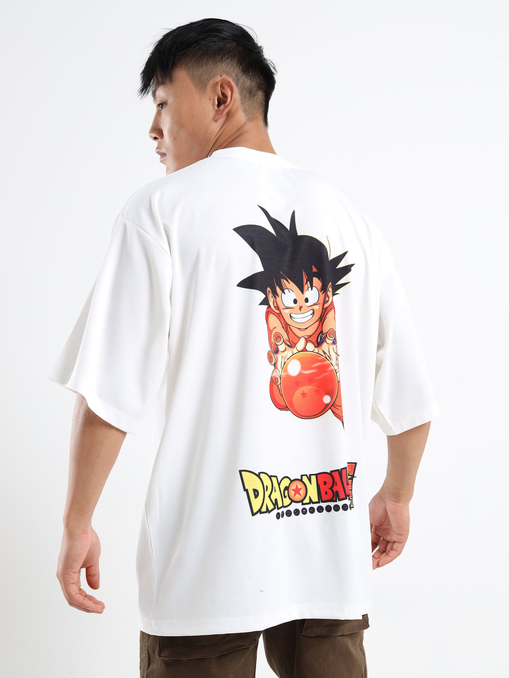 Men's Beige One Piece Epic Crew Oversized T-Shirt