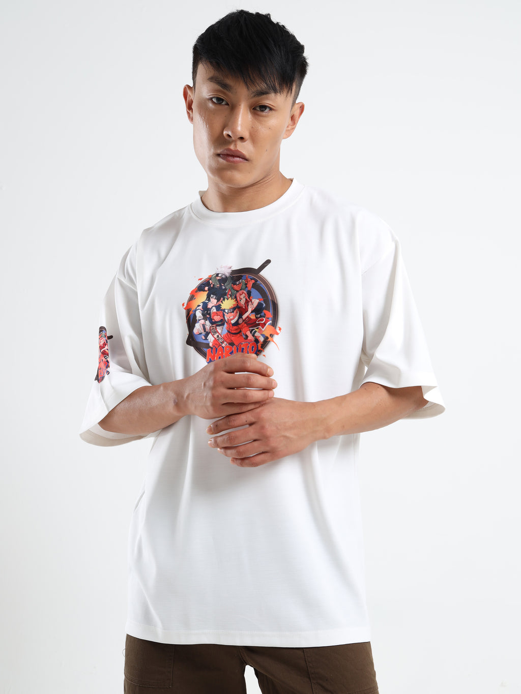 Men's Beige Hunter x Hunter Gon and Killua Oversized T-Shirt