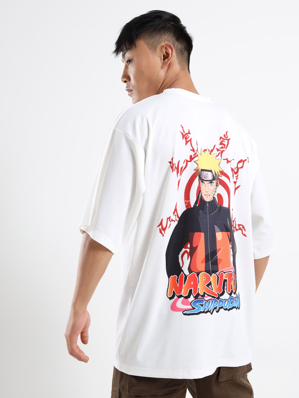 Men's Beige Hunter x Hunter Gon and Killua Oversized T-Shirt