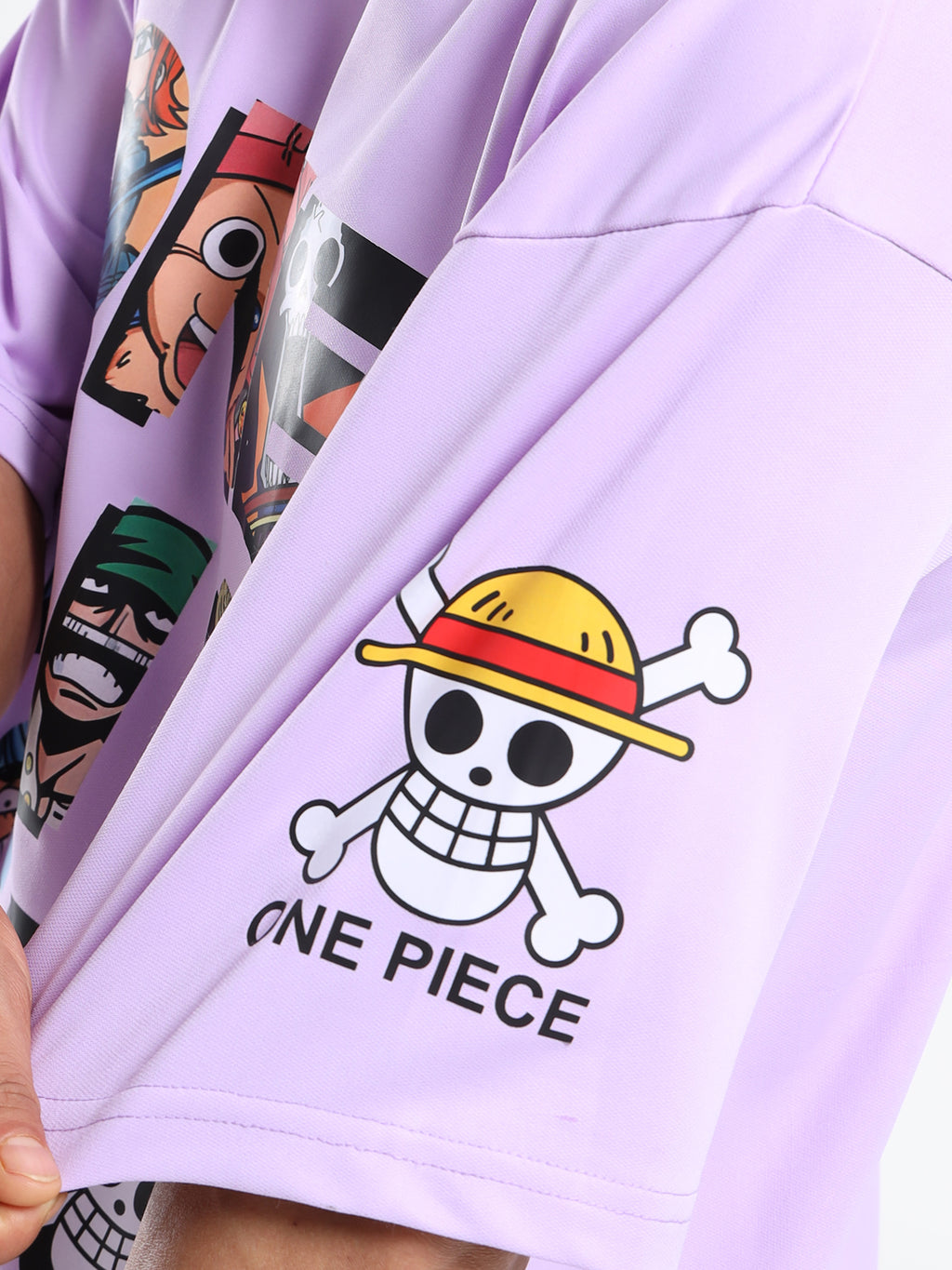 Men's Lilac One Piece Straw Hat Oversized T-Shirt