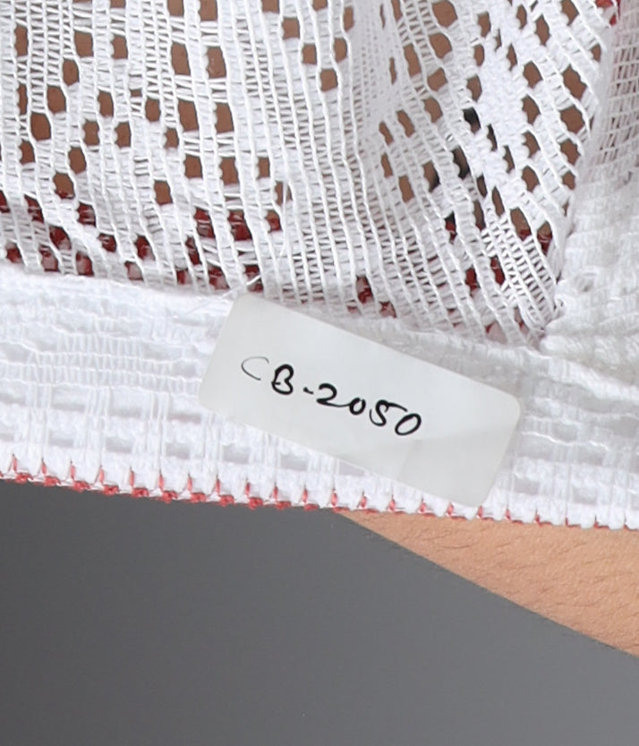 Men's Maroon & White Sheer Knit Shirt