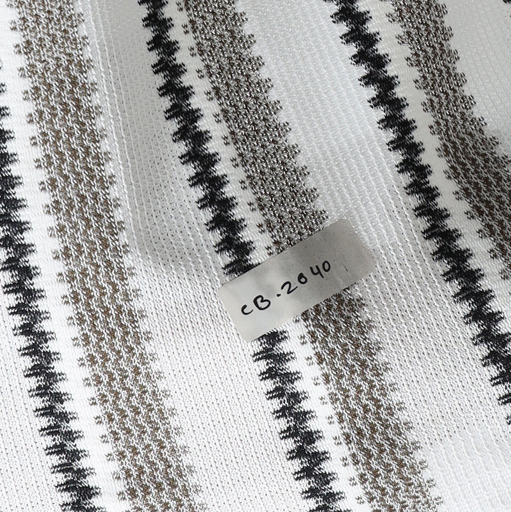 Brown & White Textured Stripe Revere Shirt