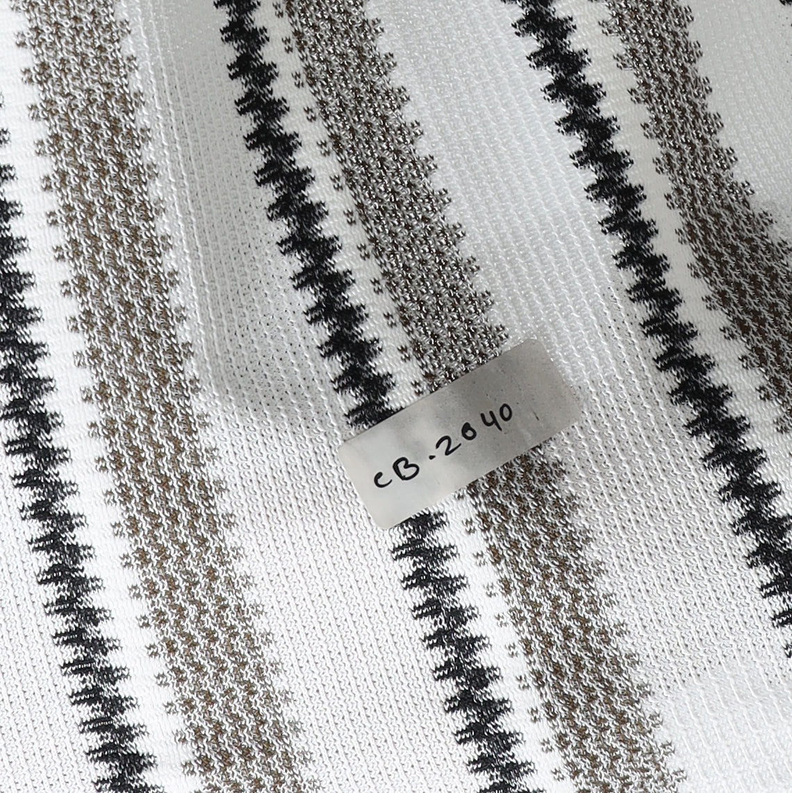 Brown & White Textured Stripe Revere Shirt