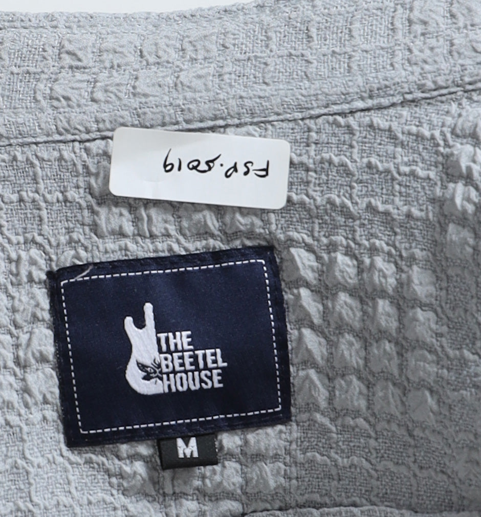 Men’s Grey Textured Check Casual Shirt