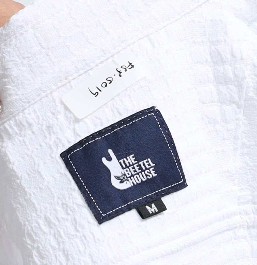 Men’s White Textured Check Casual Shirt