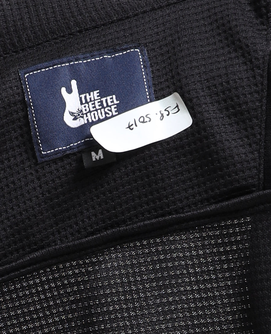 Men’s Black Textured Micro-Pattern Shirt