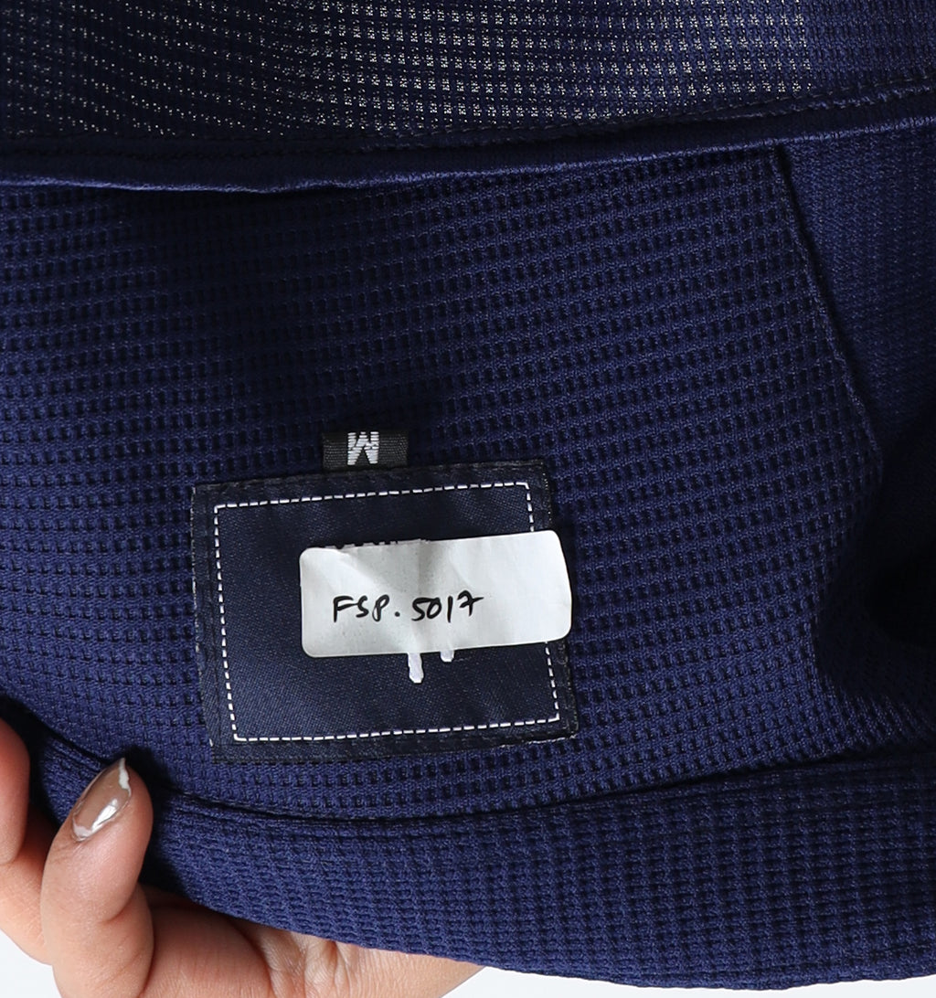 Men’s Navy Blue Textured Micro-Pattern Shirt