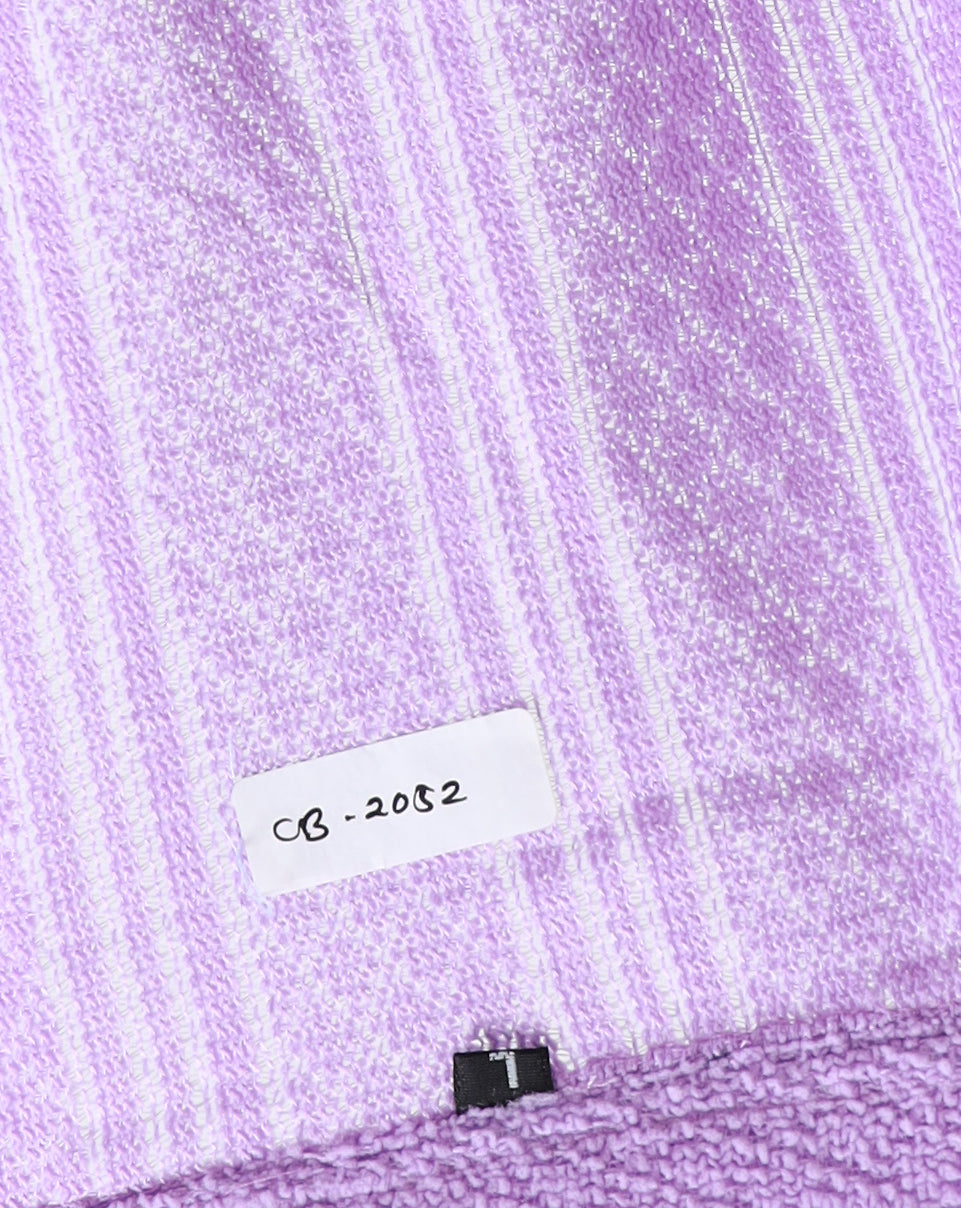 Men's Textured Cuban Collar Casual Lavender Shirt