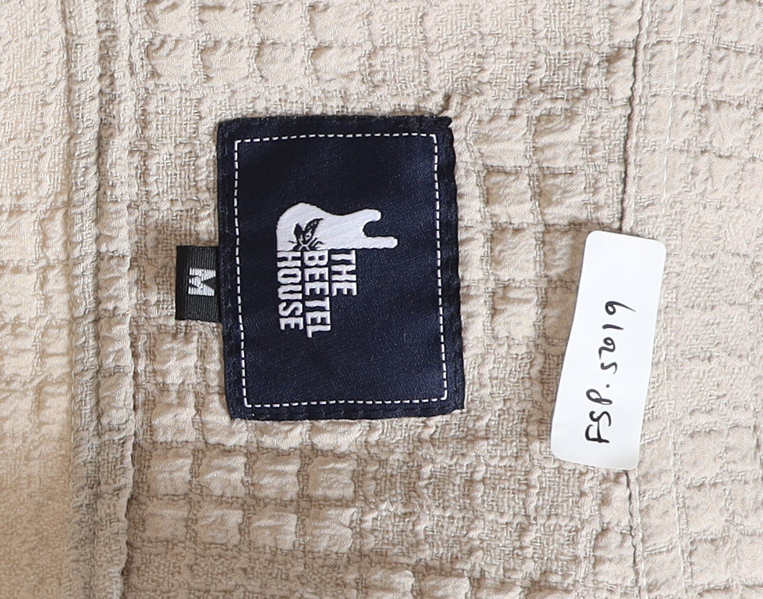 Men’s Beige Textured Check Casual Shirt