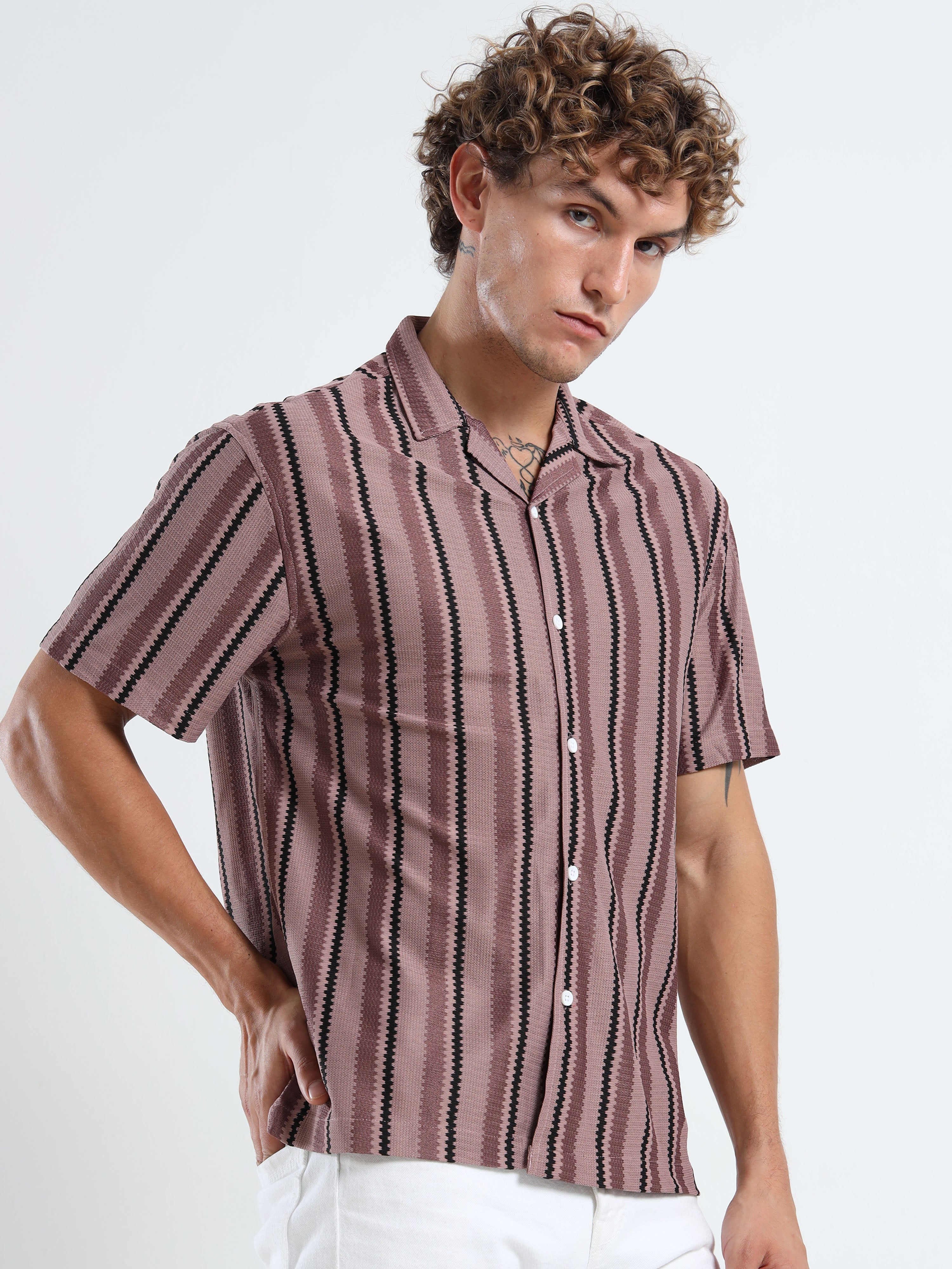 Men's Pink Striped Shirt