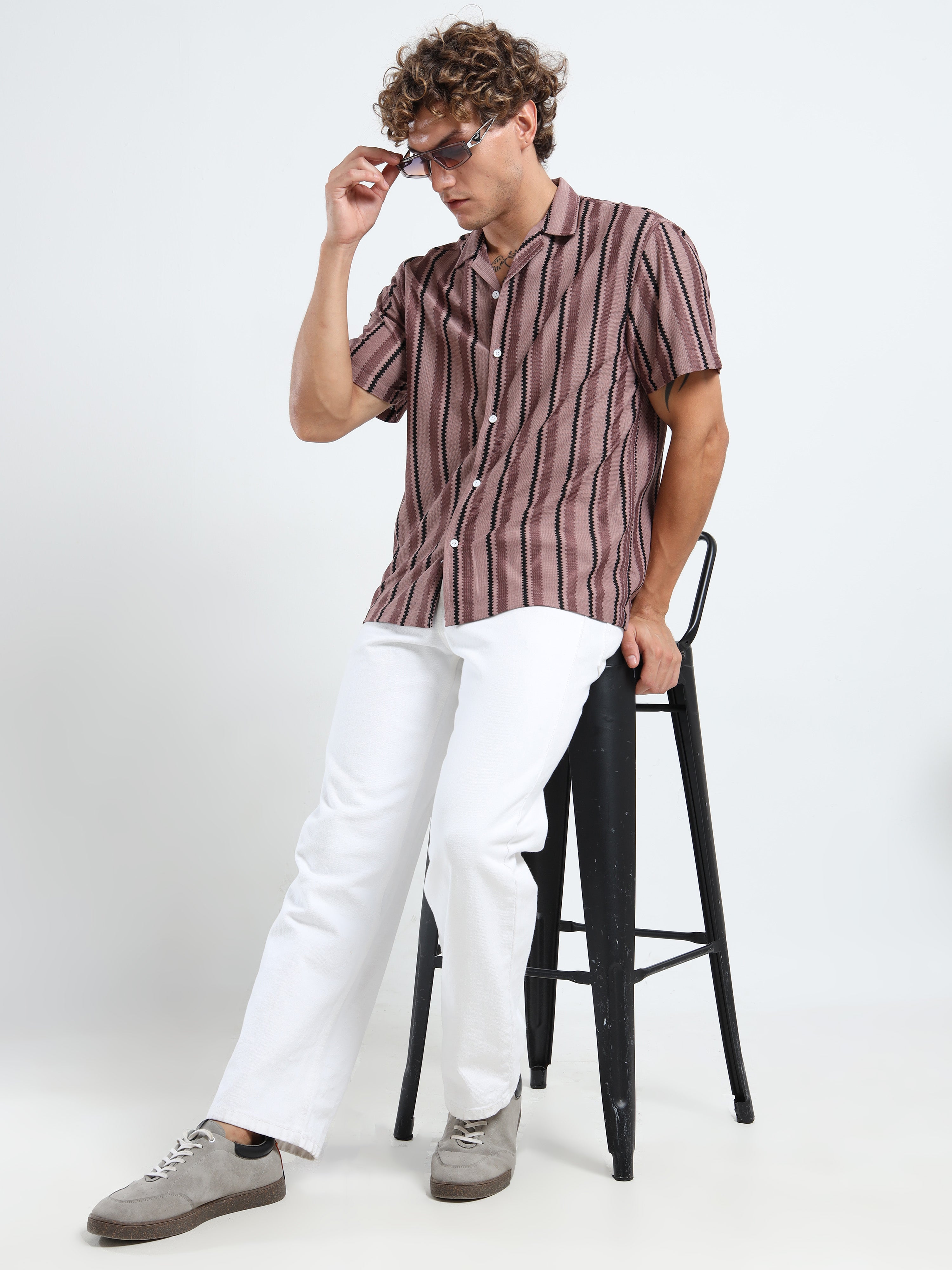 Men's Pink Striped Shirt