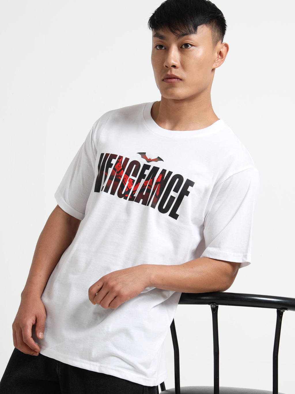 Men's White Vengeance Graphic T-Shirt