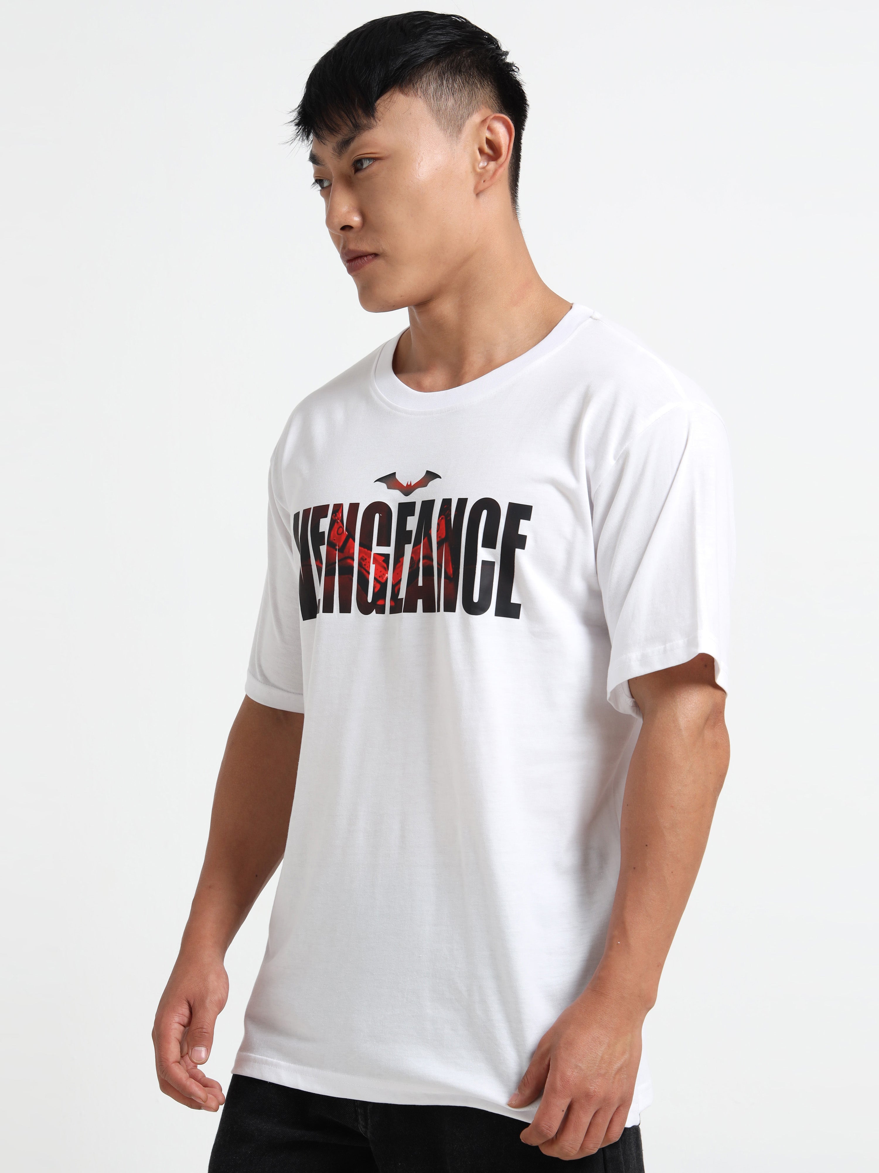 Men's White Vengeance Graphic T-Shirt